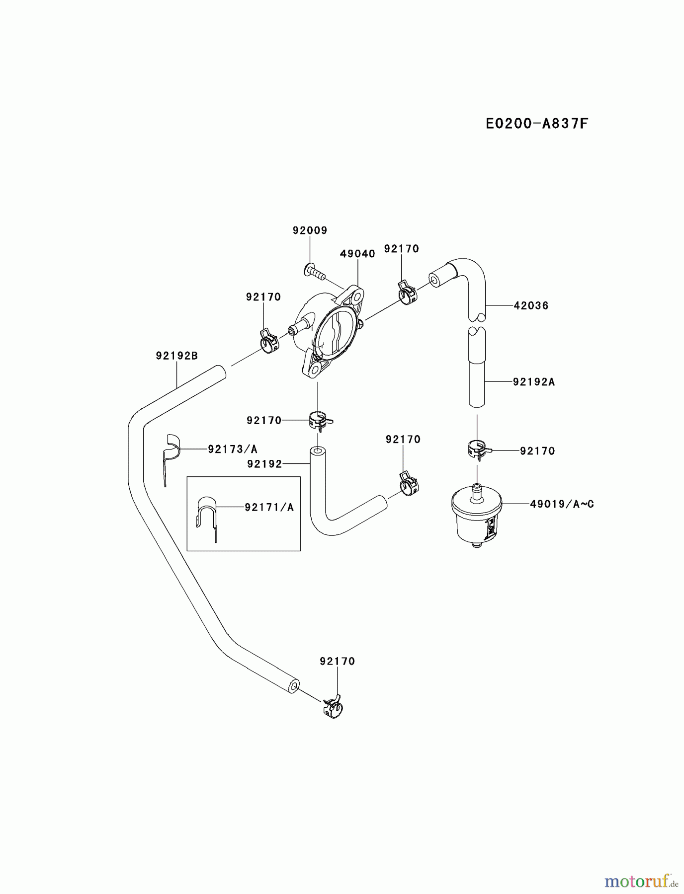  Kawasaki Motoren Motoren Vertikal FH641V - DS25 bis FS481V - BS13 FR691V-CS14 - Kawasaki FR691V 4-Stroke Engine FUEL-TANK/FUEL-VALVE