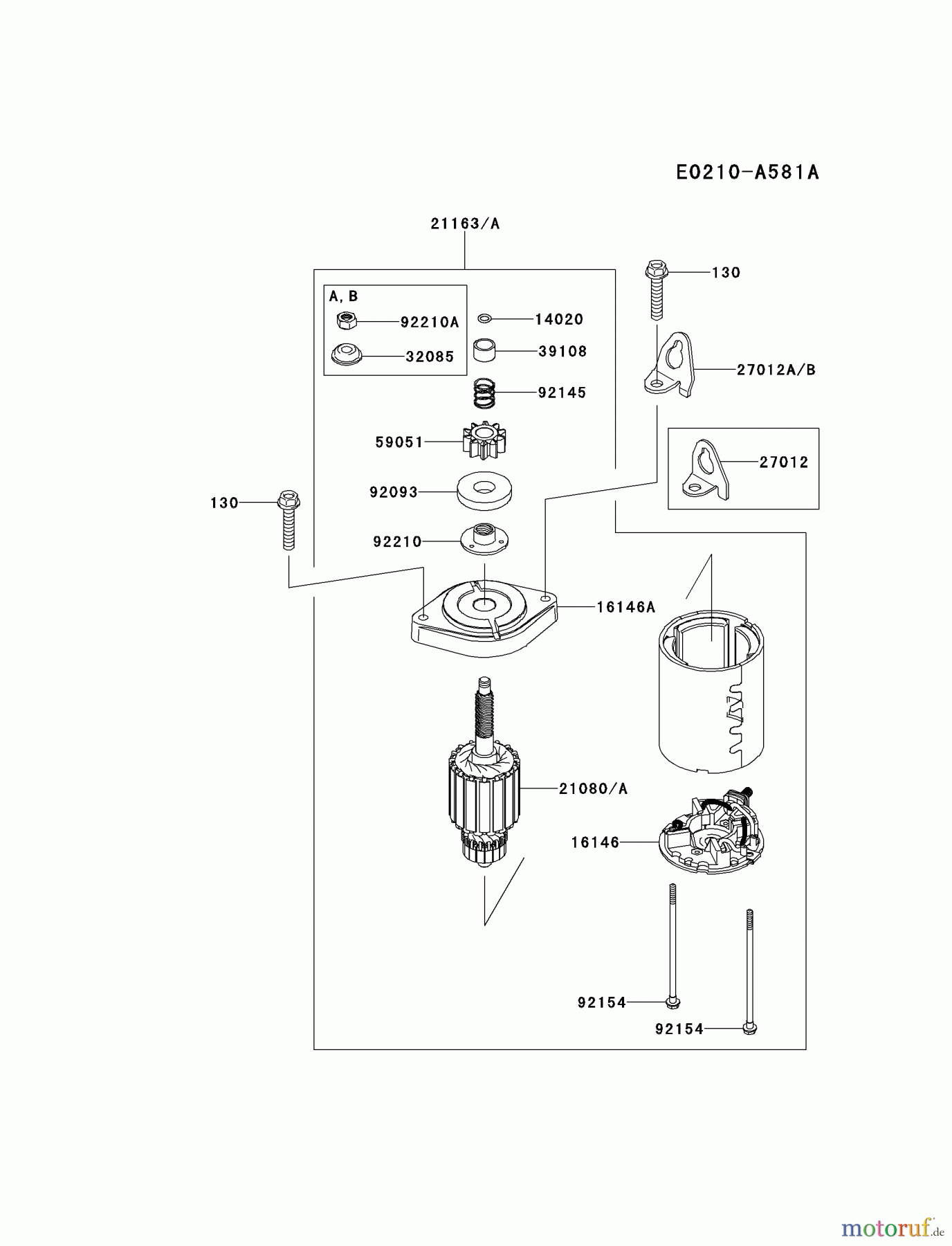  Kawasaki Motoren Motoren Vertikal FH641V - DS25 bis FS481V - BS13 FR651V-BS00 - Kawasaki FR651V 4-Stroke Engine STARTER