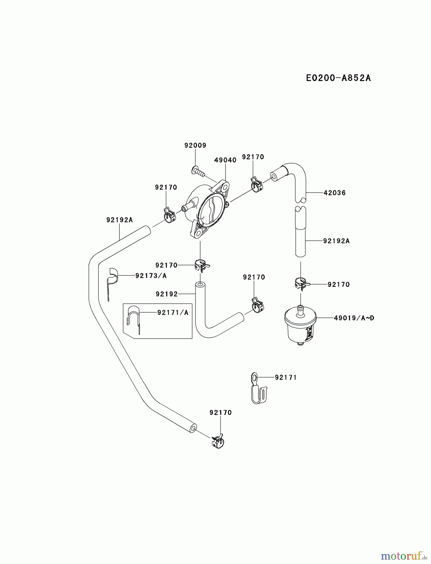  Kawasaki Motoren Motoren Vertikal FH641V - DS25 bis FS481V - BS13 FR691V-CS15 - Kawasaki FR691V 4-Stroke Engine FUEL-TANK/FUEL-VALVE