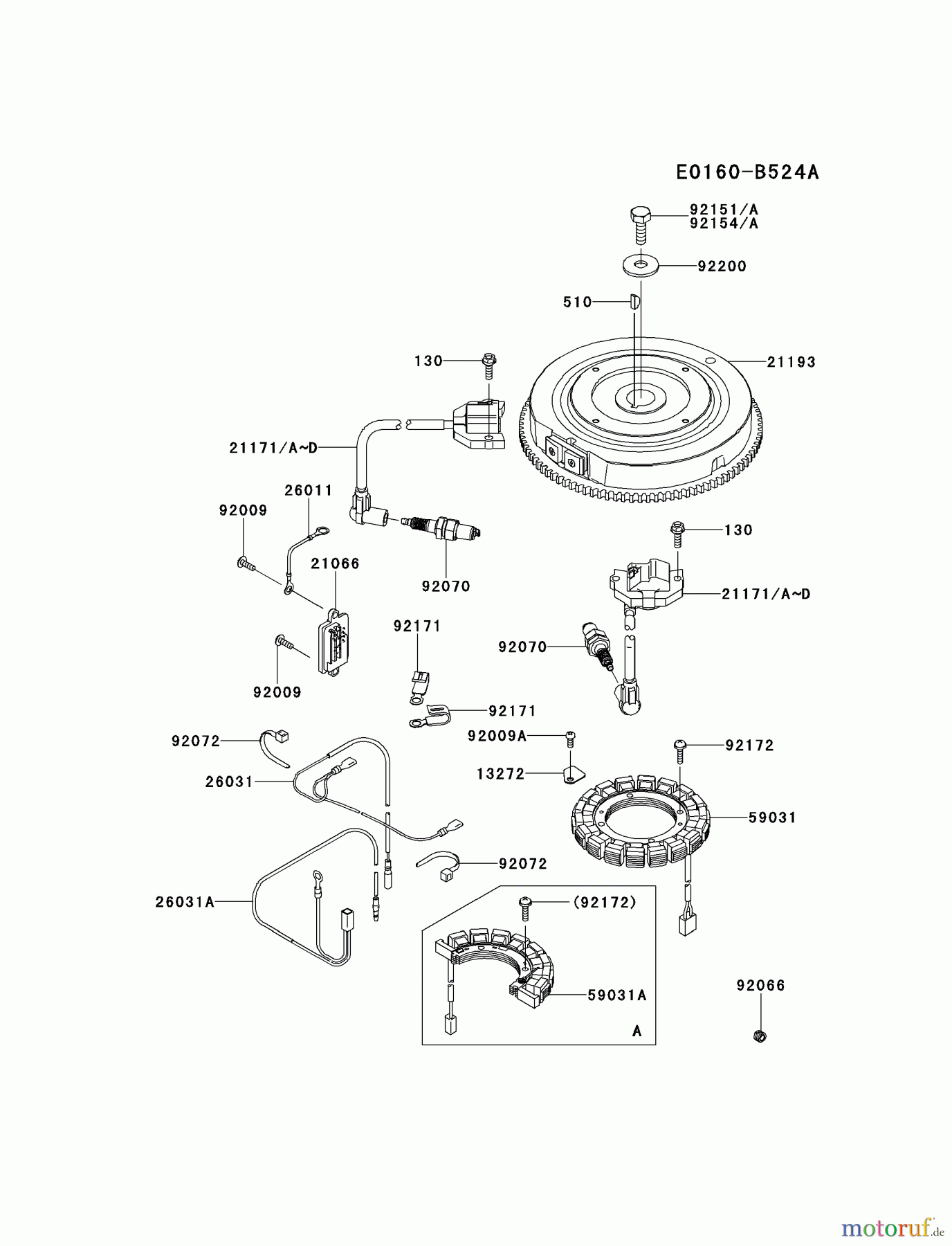  Kawasaki Motoren Motoren Vertikal FH641V - DS25 bis FS481V - BS13 FR691V-AS00 - Kawasaki FR691V 4-Stroke Engine ELECTRIC-EQUIPMENT