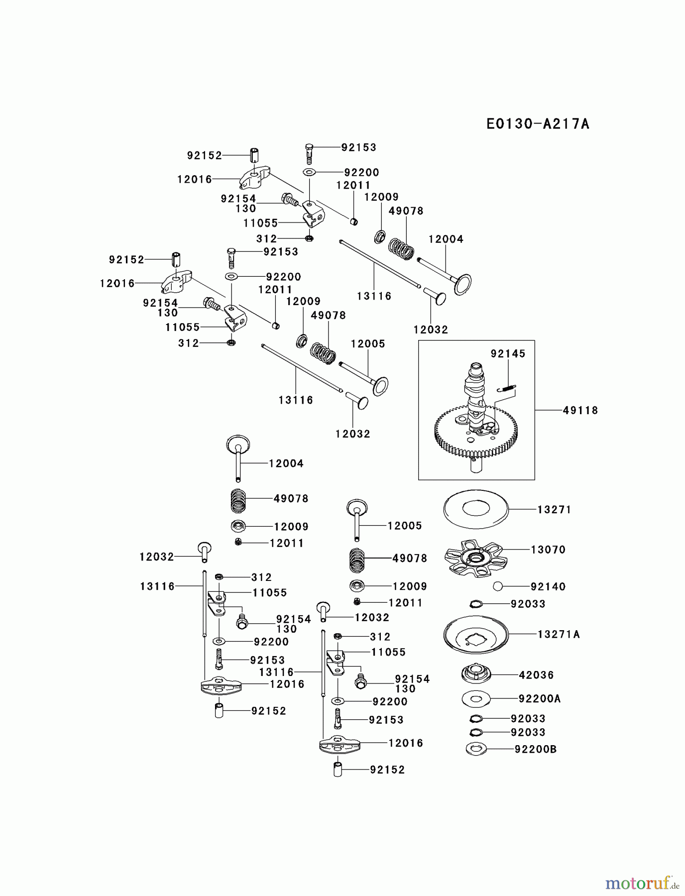  Kawasaki Motoren Motoren Vertikal FH641V - DS25 bis FS481V - BS13 FR730V-AS17 - Kawasaki FR730V 4-Stroke Engine VALVE/CAMSHAFT