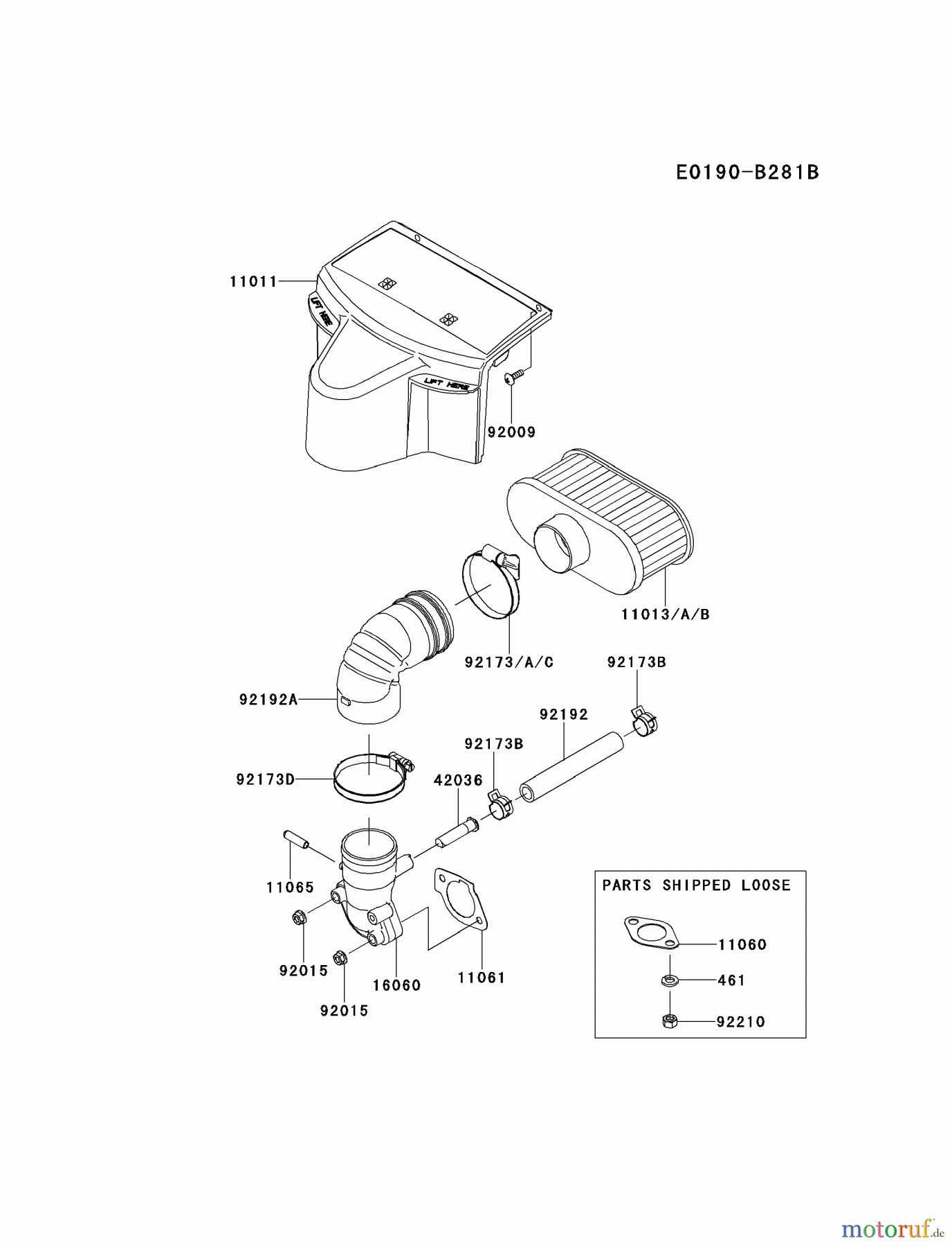  Kawasaki Motoren Motoren Vertikal FH641V - DS25 bis FS481V - BS13 FR651V-CS12 - Kawasaki FR651V 4-Stroke Engine AIR-FILTER/MUFFLER