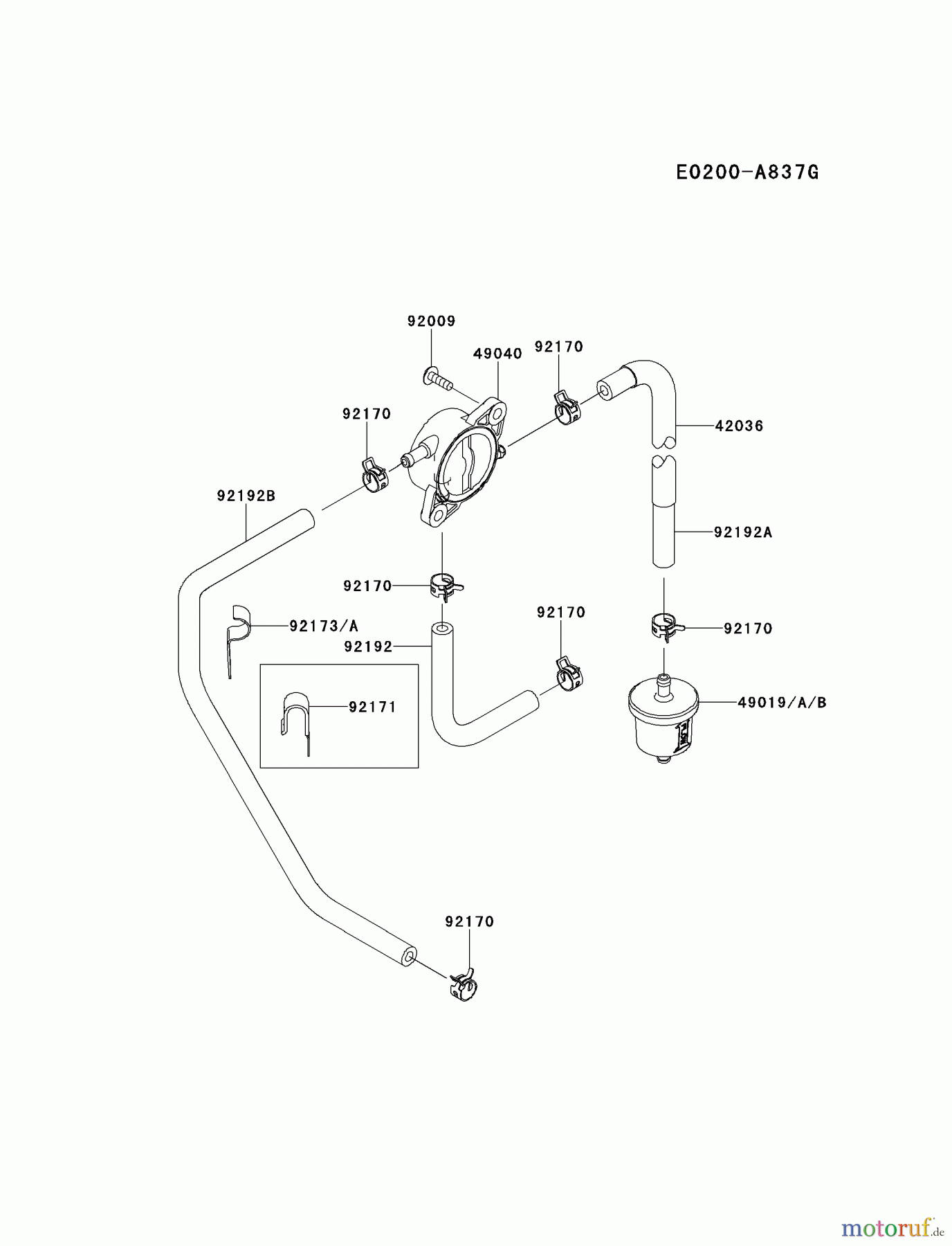  Kawasaki Motoren Motoren Vertikal FH641V - DS25 bis FS481V - BS13 FR651V-BS18 - Kawasaki FR651V 4-Stroke Engine FUEL-TANK/FUEL-VALVE