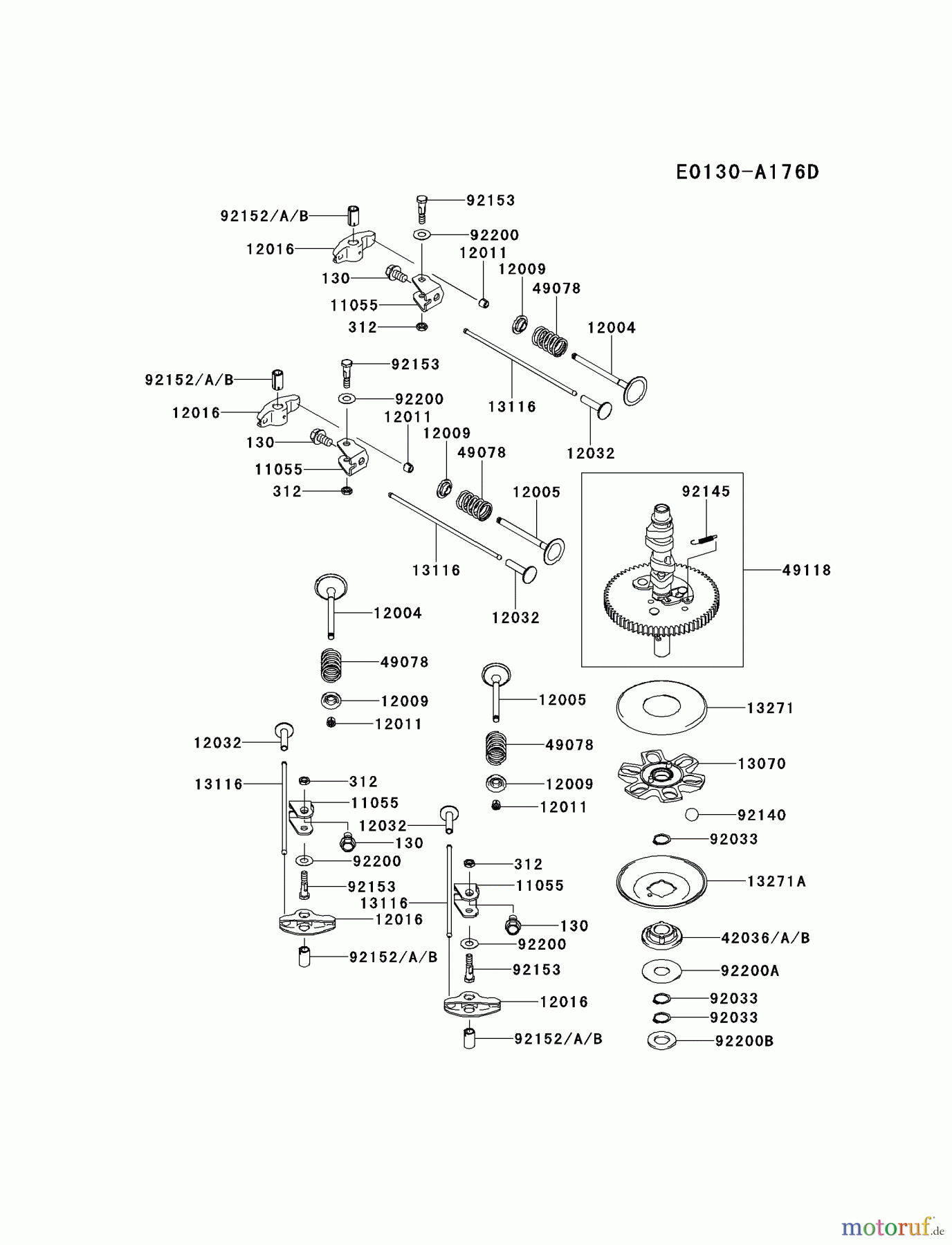  Kawasaki Motoren Motoren Vertikal FH641V - DS25 bis FS481V - BS13 FR691V-AS09 - Kawasaki FR691V 4-Stroke Engine VALVE/CAMSHAFT