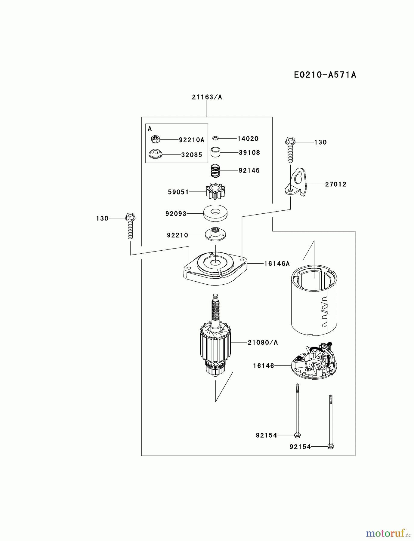  Kawasaki Motoren Motoren Vertikal FH641V - DS25 bis FS481V - BS13 FR730V-AS05 - Kawasaki FR730V 4-Stroke Engine STARTER(AS05∼CS05)