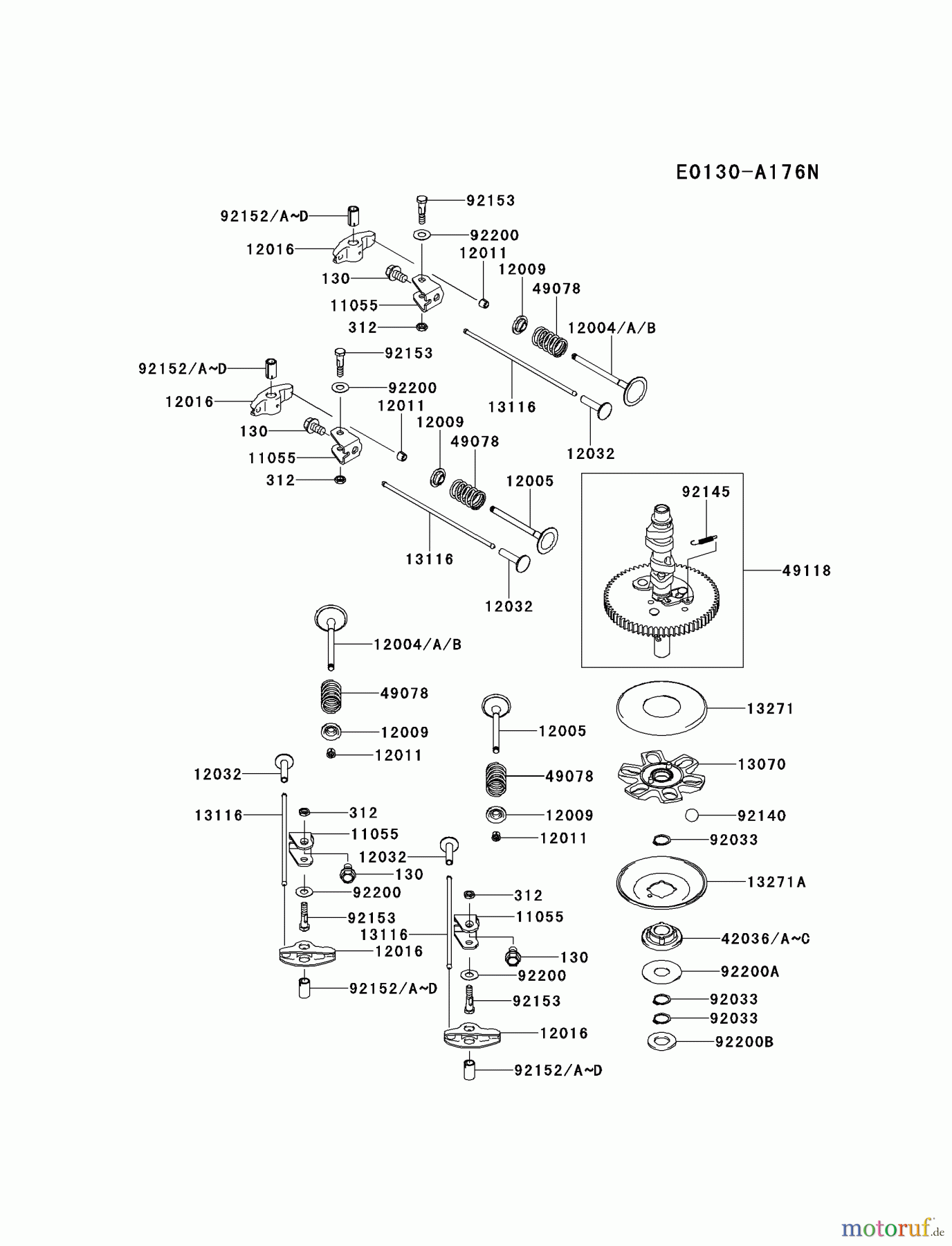  Kawasaki Motoren Motoren Vertikal FH641V - DS25 bis FS481V - BS13 FR730V-CS00 - Kawasaki FR730V 4-Stroke Engine VALVE/CAMSHAFT