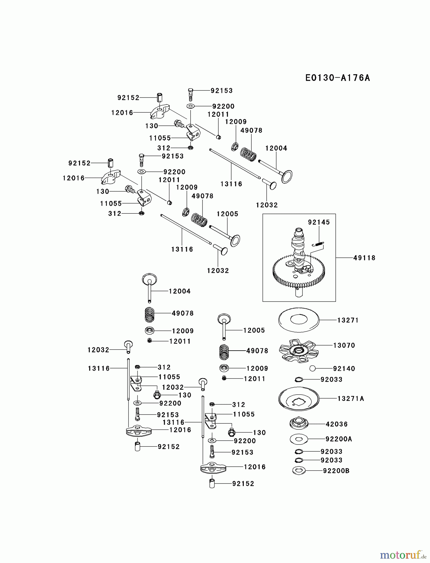  Kawasaki Motoren Motoren Vertikal FH641V - DS25 bis FS481V - BS13 FR651V-AS28 - Kawasaki FR651V 4-Stroke Engine VALVE/CAMSHAFT