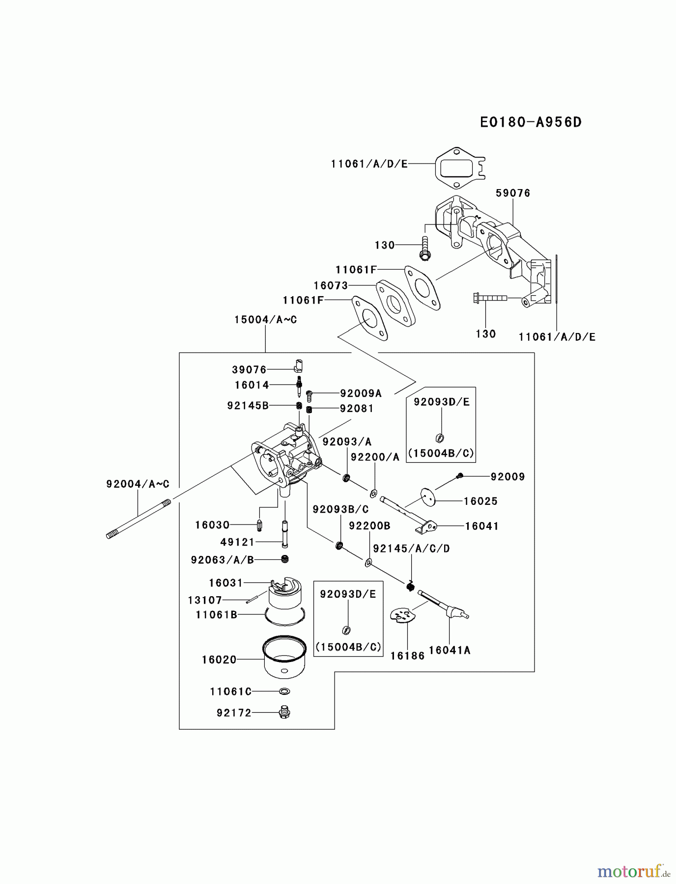  Kawasaki Motoren Motoren Vertikal FH641V - DS25 bis FS481V - BS13 FS481V-AS18 - Kawasaki FS481V 4-Stroke Engine CARBURETOR #1