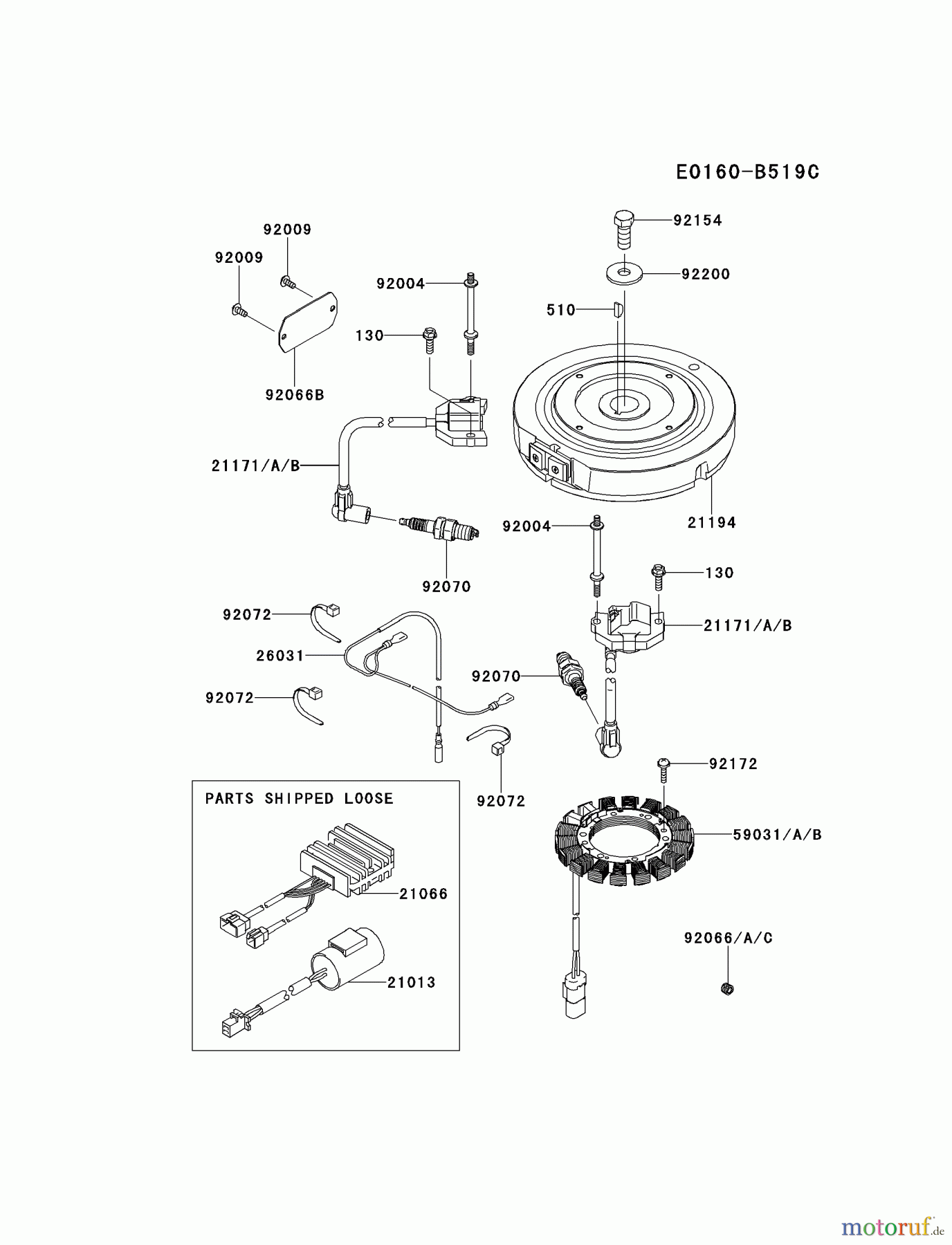  Kawasaki Motoren Motoren Vertikal FH641V - DS25 bis FS481V - BS13 FS481V-AS21 - Kawasaki FS481V 4-Stroke Engine ELECTRIC-EQUIPMENT