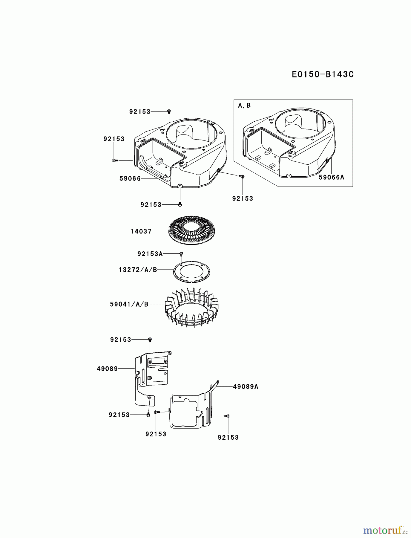  Kawasaki Motoren Motoren Vertikal FH641V - DS25 bis FS481V - BS13 FS481V-AS22 - Kawasaki FS481V 4-Stroke Engine COOLING-EQUIPMENT