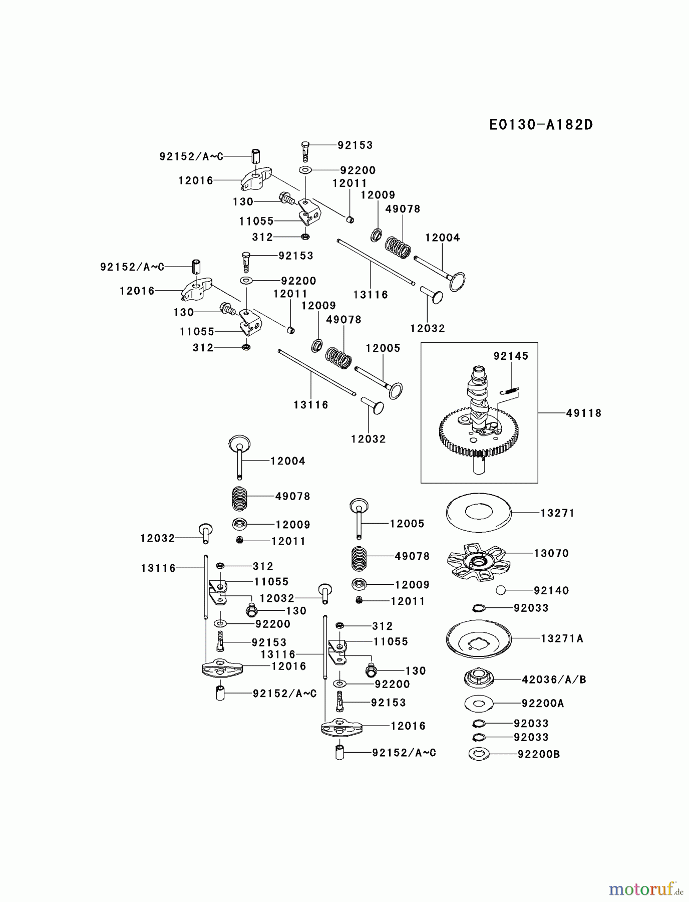  Kawasaki Motoren Motoren Vertikal FH641V - DS25 bis FS481V - BS13 FS481V-BS05 - Kawasaki FS481V 4-Stroke Engine VALVE/CAMSHAFT