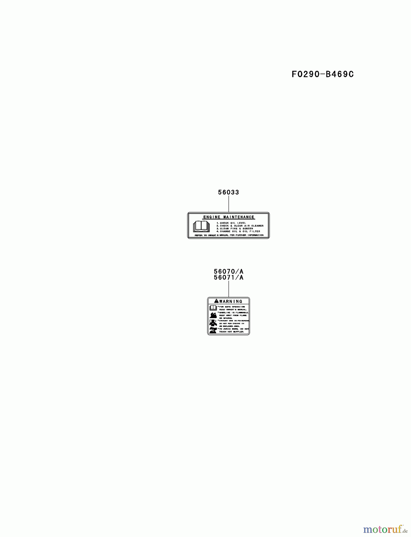  Kawasaki Motoren Motoren Vertikal FH641V - DS25 bis FS481V - BS13 FS481V-AS10 - Kawasaki FS481V 4-Stroke Engine LABEL