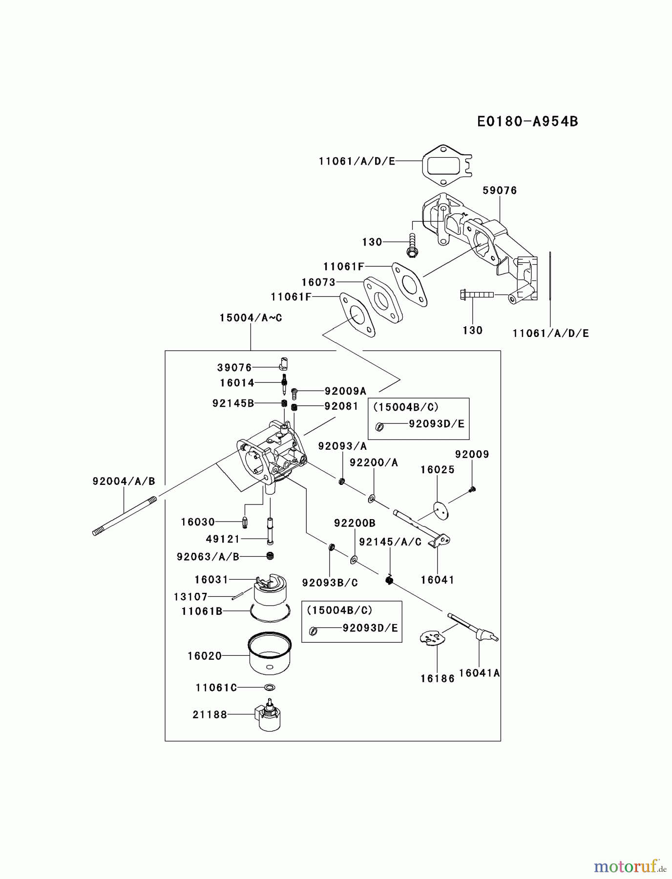  Kawasaki Motoren Motoren Vertikal FH641V - DS25 bis FS481V - BS13 FS481V-AS13 - Kawasaki FS481V 4-Stroke Engine CARBURETOR #1