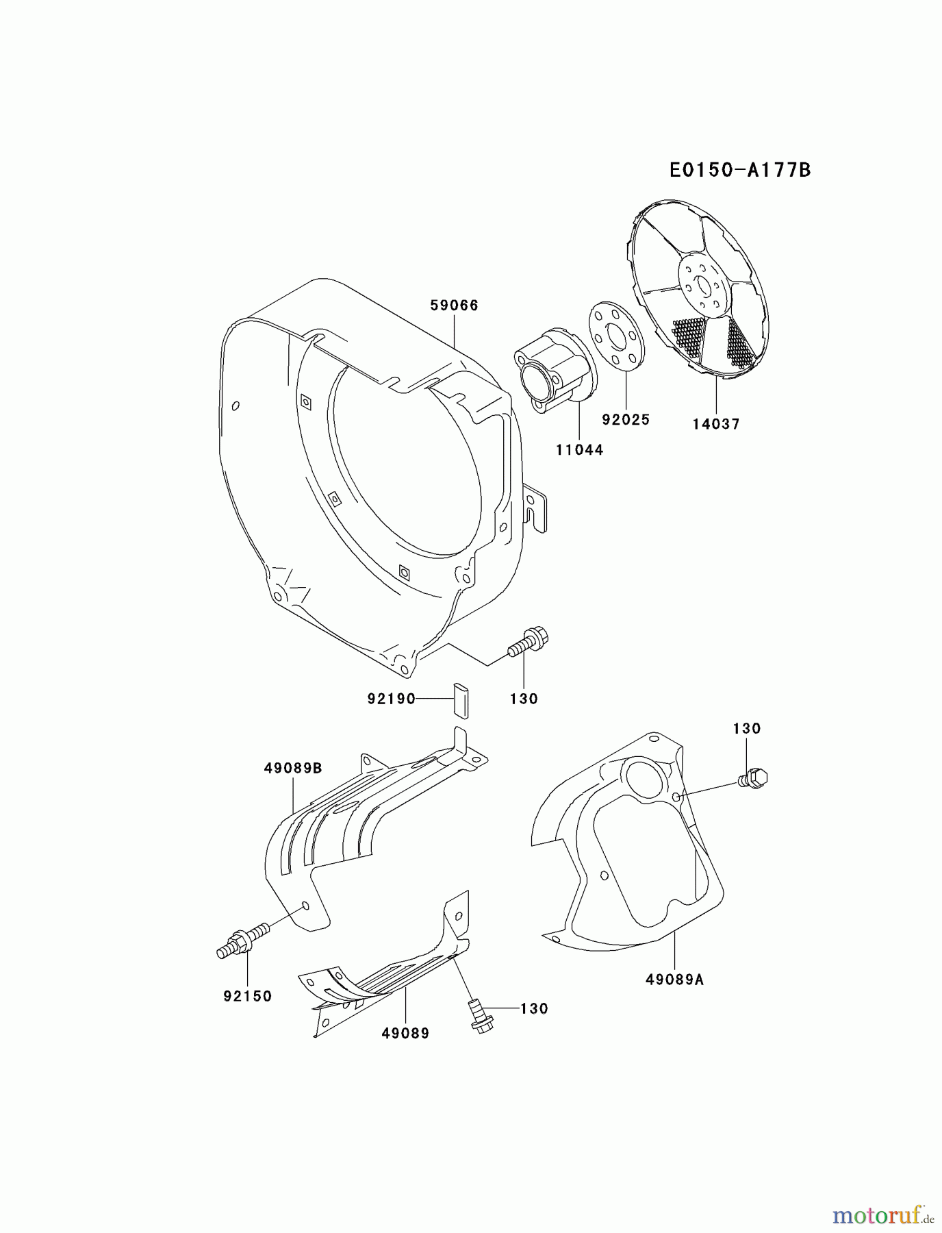  Kawasaki Motoren Motoren, Horizontal FE290D-AS14 - Kawasaki FE290D 4-Stroke Engine COOLING-EQUIPMENT