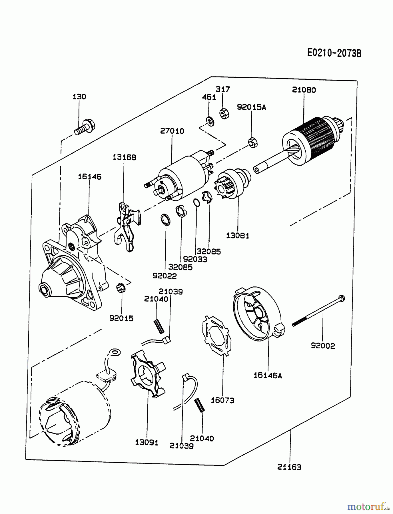  Kawasaki Motoren Motoren, Horizontal FE290D-CS02 - Kawasaki FE290D 4-Stroke Engine STARTER