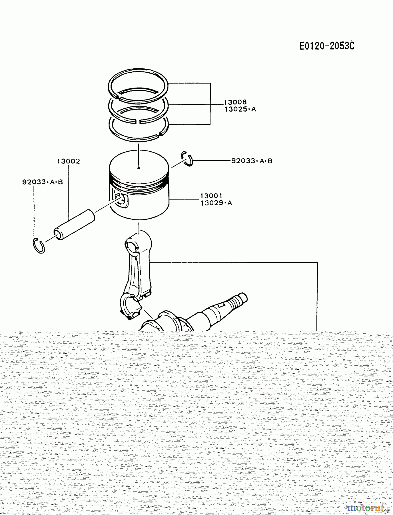  Kawasaki Motoren Motoren, Horizontal FA210D-HS07 - Kawasaki FA210D 4-Stroke Engine PISTON/CRANKSHAFT