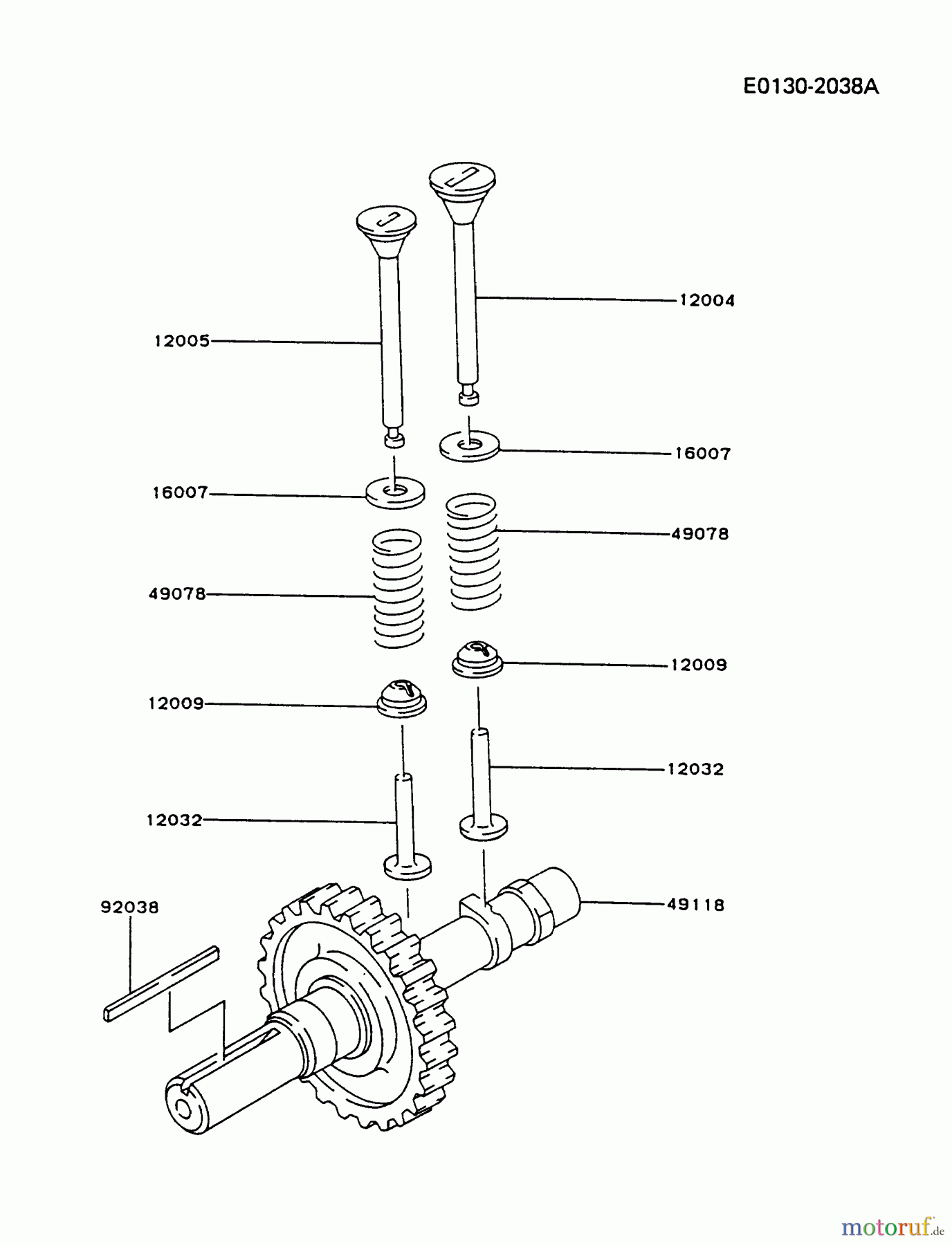  Kawasaki Motoren Motoren, Horizontal FG270G-AS01 - Kawasaki FG270G 4-Stroke Engine VALVE/CAMSHAFT