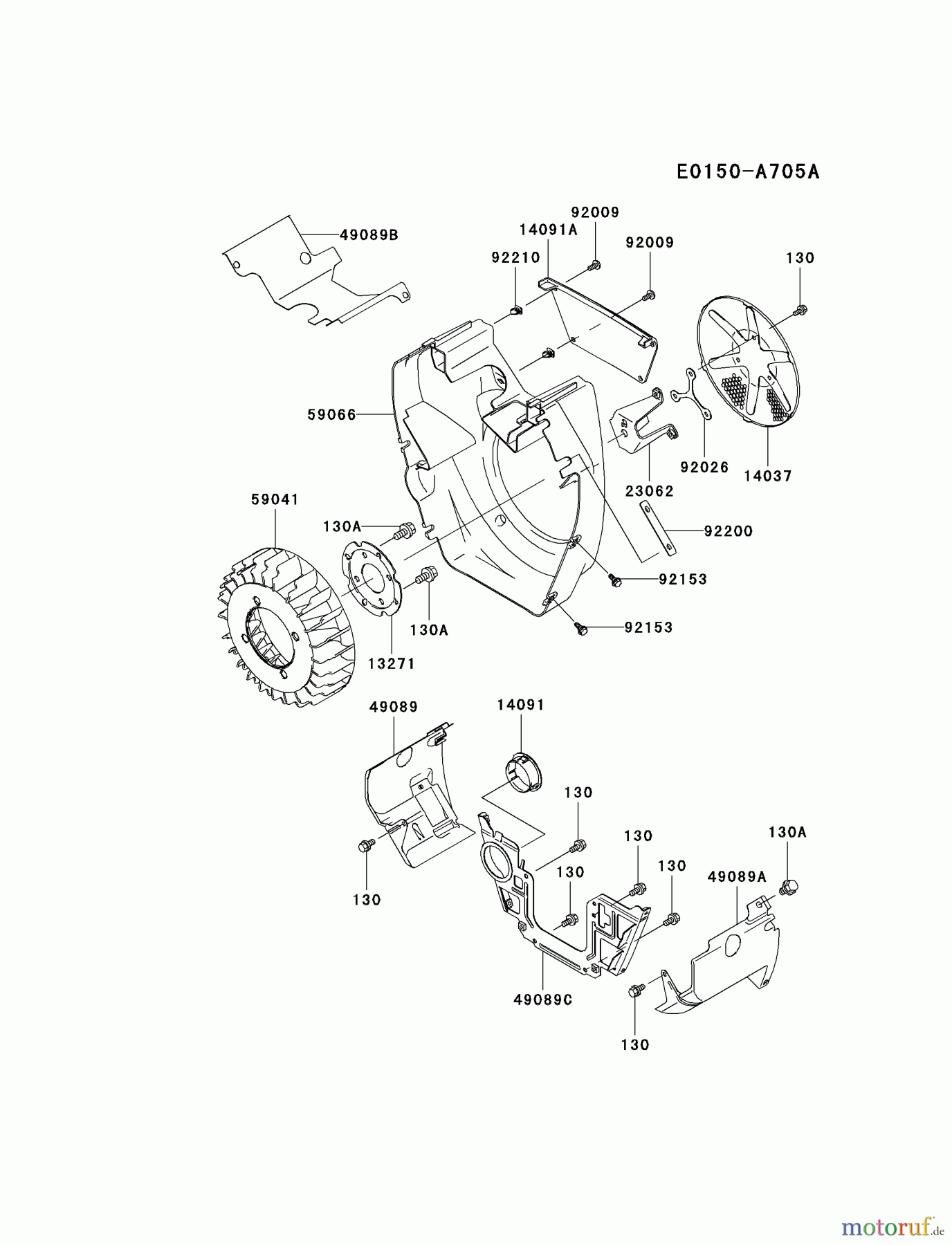  Kawasaki Motoren Motoren, Horizontal FH601D-AS06 - Kawasaki FH601D 4-Stroke Engine COOLING-EQUIPMENT