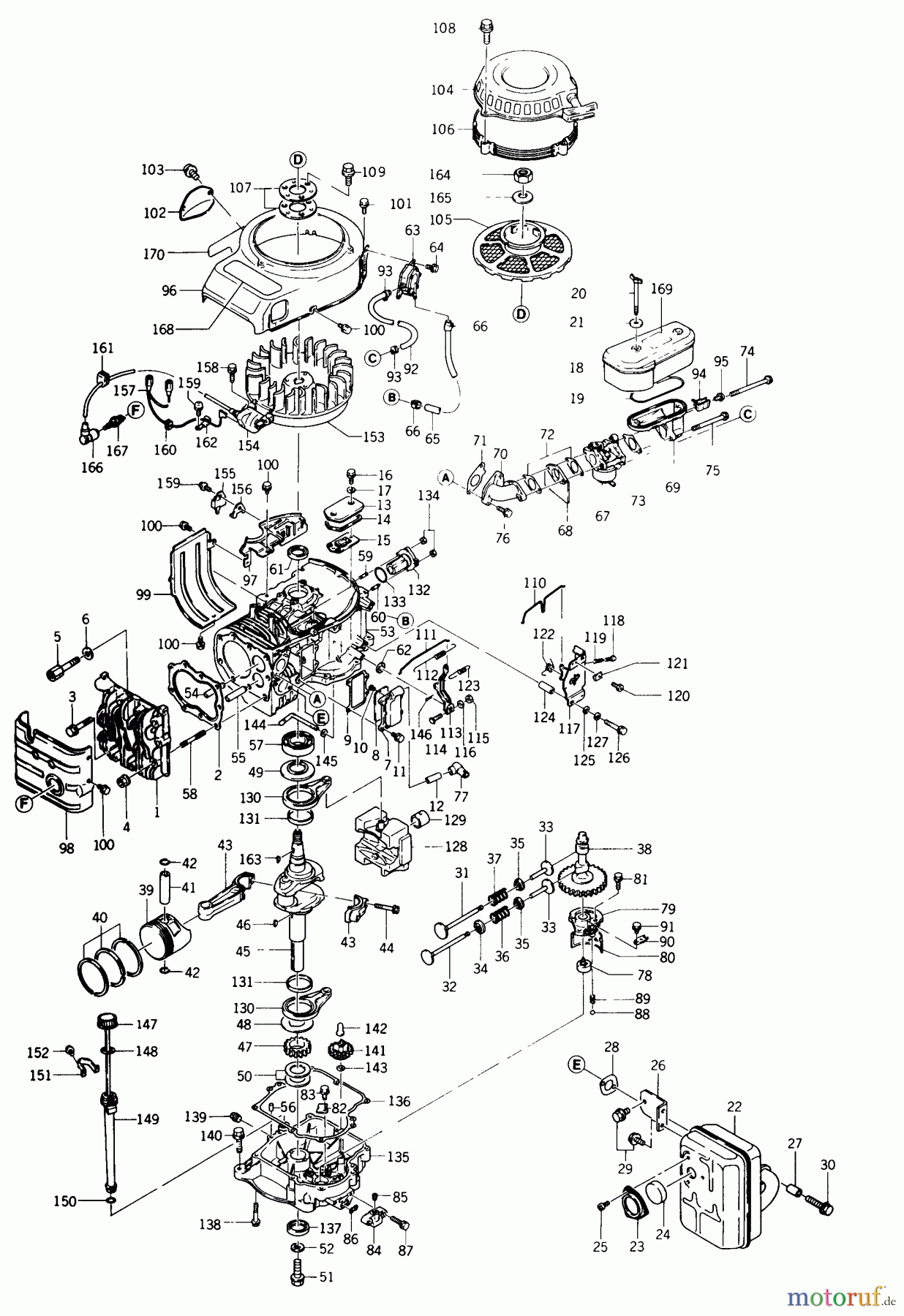  Kawasaki Motoren Motoren Vertikal FA210V - AS02 bis FH641V - DS24 FB460V-AS05 - Kawasaki FB460V 4-Stroke Engine General Assembly