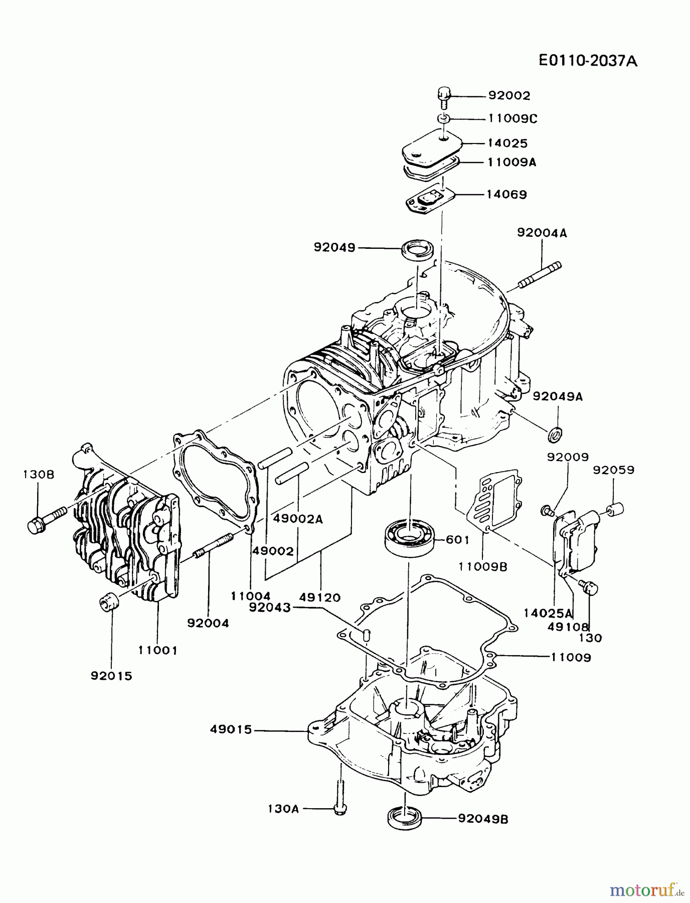  Kawasaki Motoren Motoren Vertikal FA210V - AS02 bis FH641V - DS24 FB460V-BS26 - Kawasaki FB460V 4-Stroke Engine CYLINDER/CRANKCASE