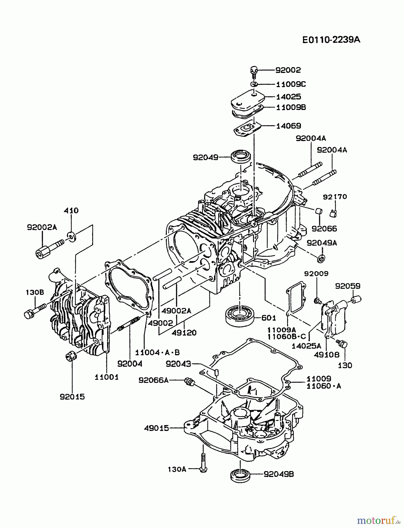  Kawasaki Motoren Motoren Vertikal FA210V - AS02 bis FH641V - DS24 FB460V-BS32 - Kawasaki FB460V 4-Stroke Engine CYLINDER/CRANKCASE