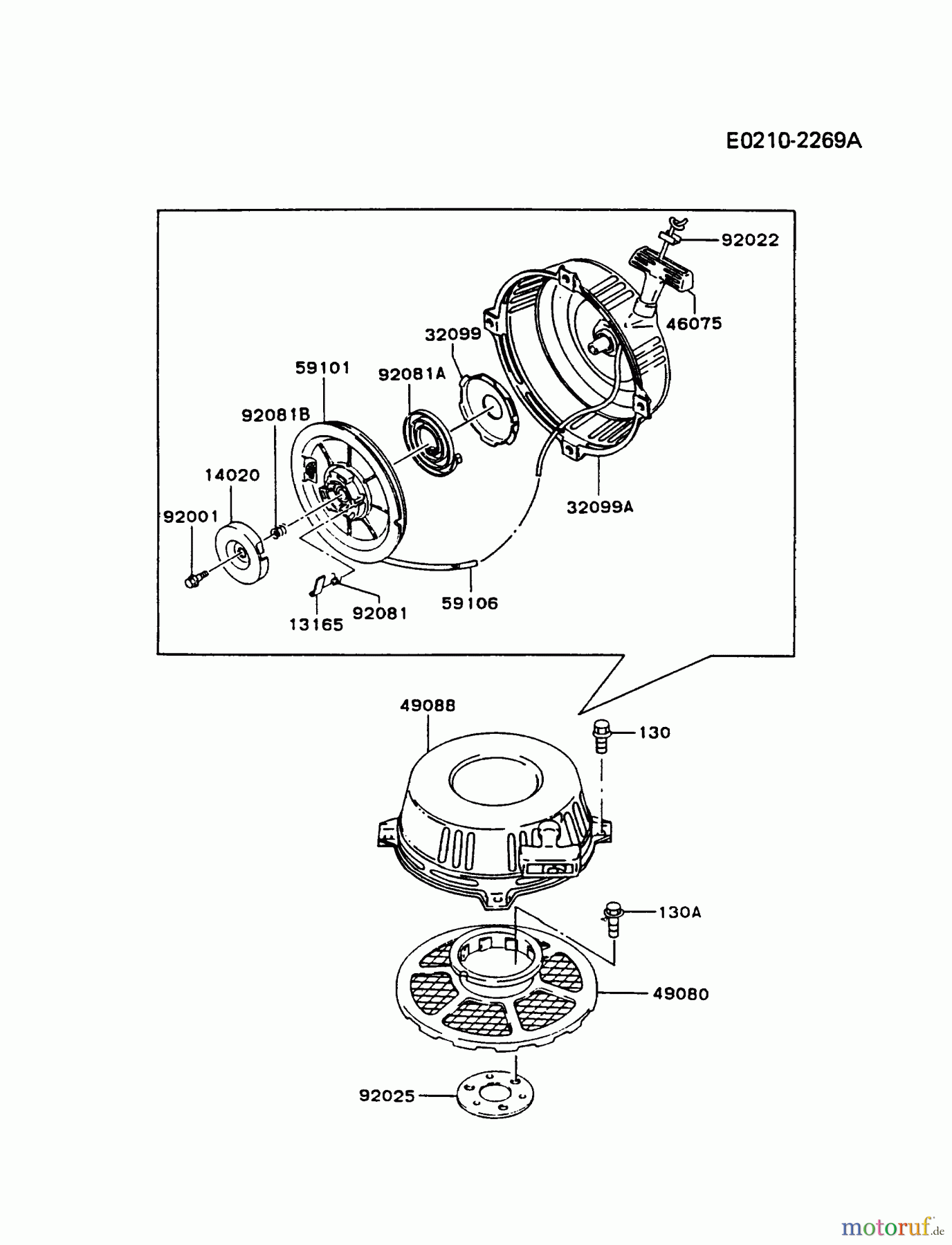  Kawasaki Motoren Motoren Vertikal FA210V - AS02 bis FH641V - DS24 FB460V-BS33 - Kawasaki FB460V 4-Stroke Engine STARTER