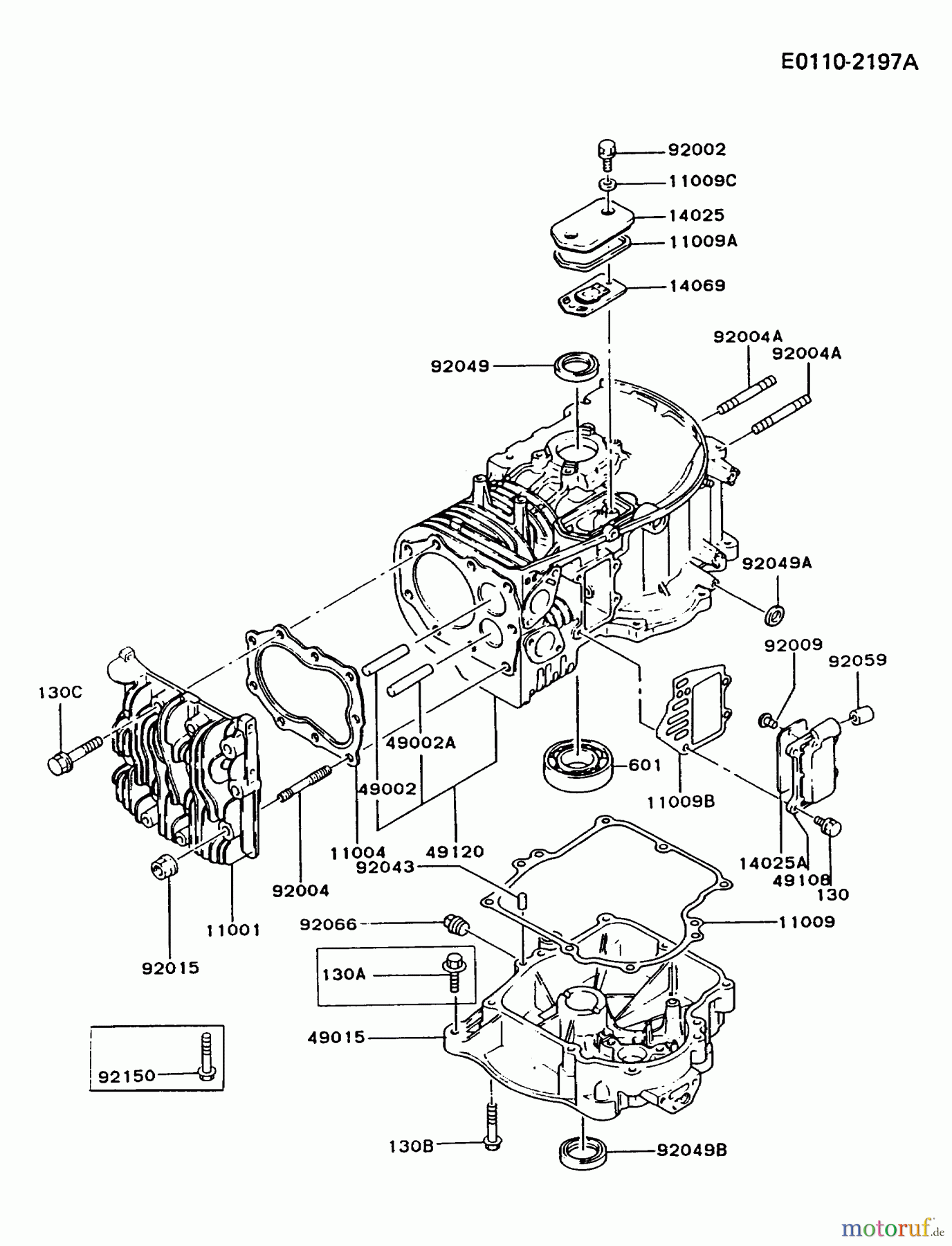  Kawasaki Motoren Motoren Vertikal FA210V - AS02 bis FH641V - DS24 FB460V-CS16 - Kawasaki FB460V 4-Stroke Engine CYLINDER/CRANKCASE