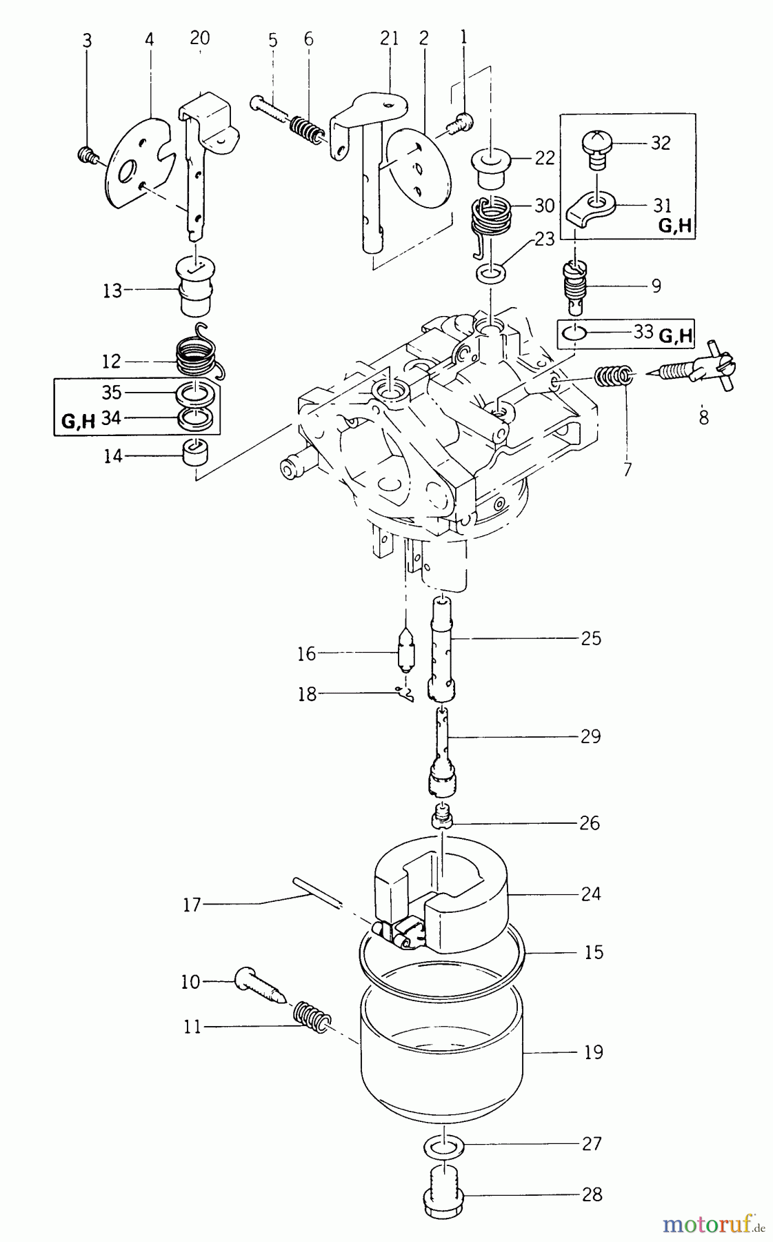  Kawasaki Motoren Motoren Vertikal FA210V - AS02 bis FH641V - DS24 FB460V-GS01 - Kawasaki FB460V 4-Stroke Engine Carburetor