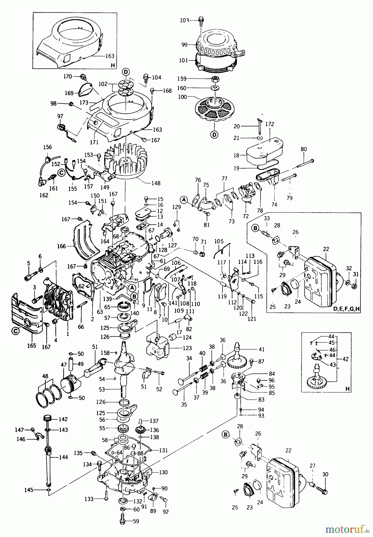  Kawasaki Motoren Motoren Vertikal FA210V - AS02 bis FH641V - DS24 FB460V-GS01 - Kawasaki FB460V 4-Stroke Engine General Assembly