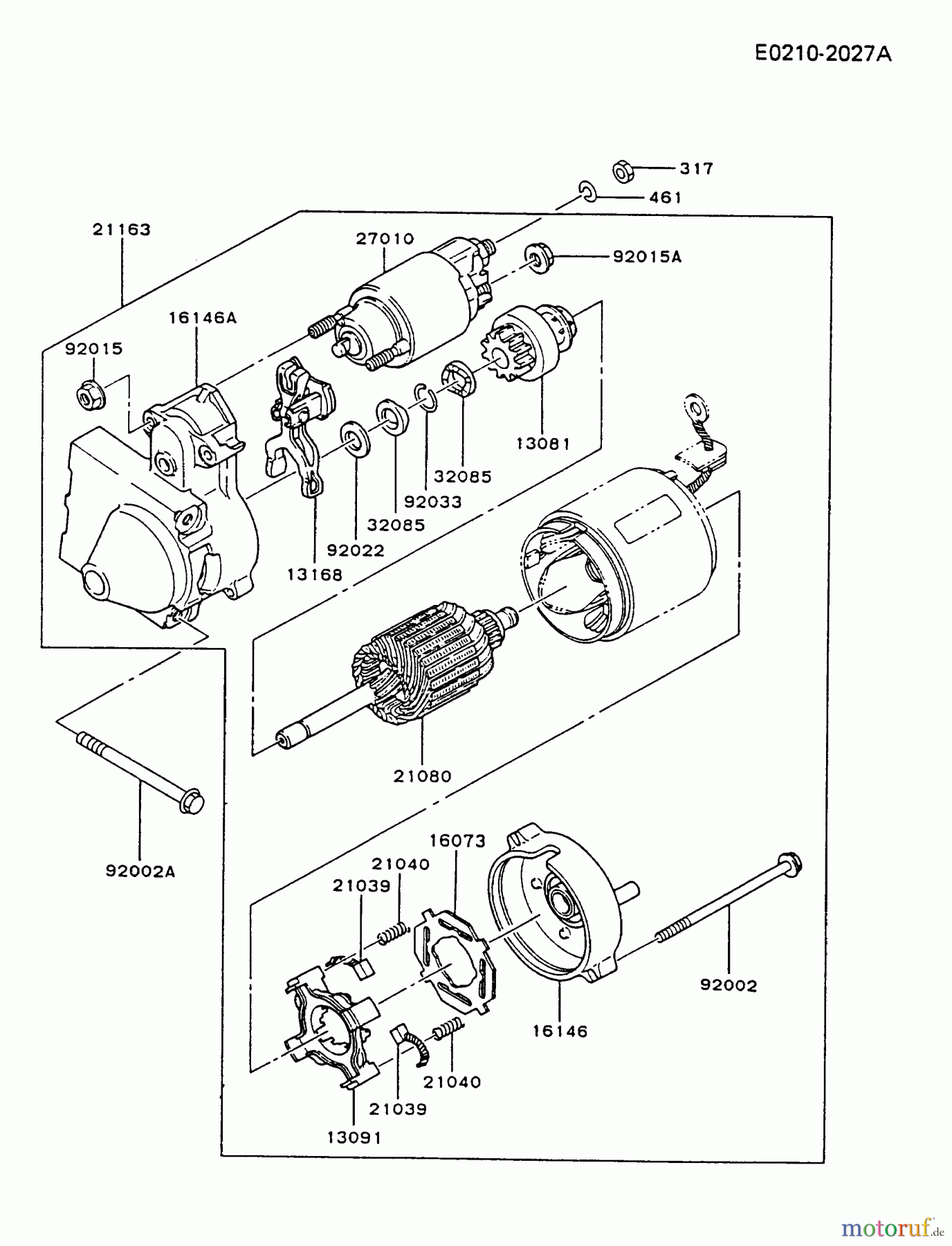  Kawasaki Motoren Motoren Vertikal FA210V - AS02 bis FH641V - DS24 FB460V-BS32 - Kawasaki FB460V 4-Stroke Engine STARTER #1