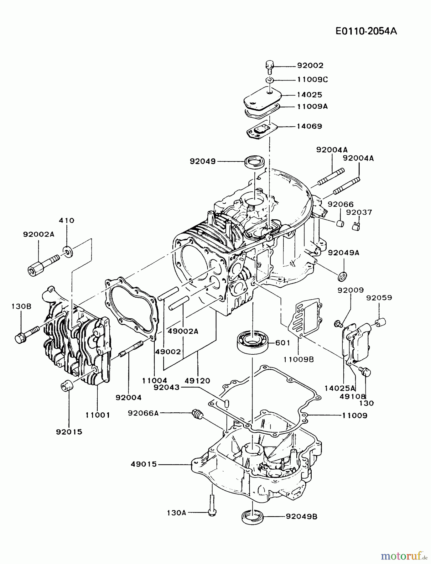  Kawasaki Motoren Motoren Vertikal FA210V - AS02 bis FH641V - DS24 FB460V-JS05 - Kawasaki FB460V 4-Stroke Engine CYLINDER/CRANKCASE