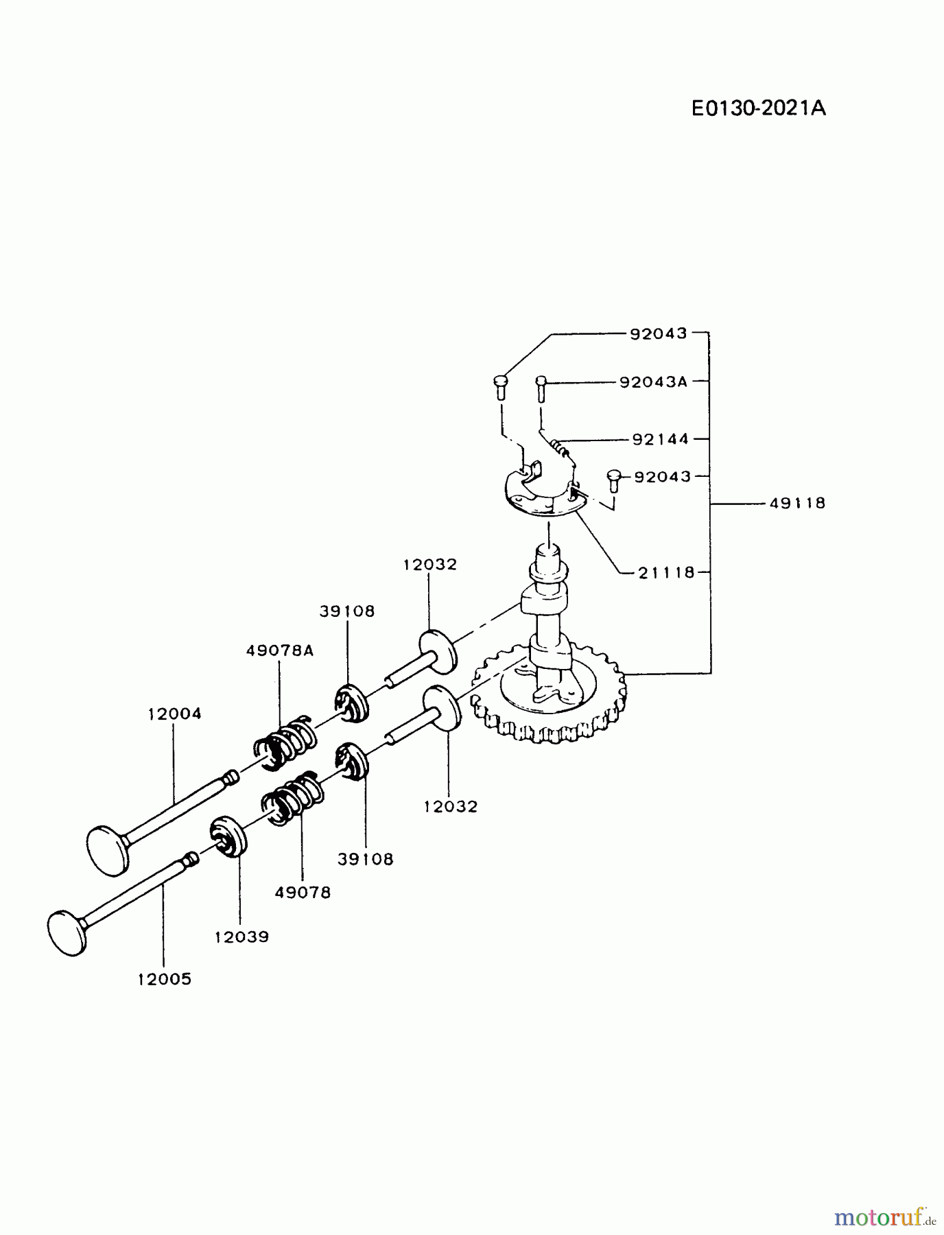  Kawasaki Motoren Motoren Vertikal FA210V - AS02 bis FH641V - DS24 FB460V-GS07 - Kawasaki FB460V 4-Stroke Engine VALVE/CAMSHAFT