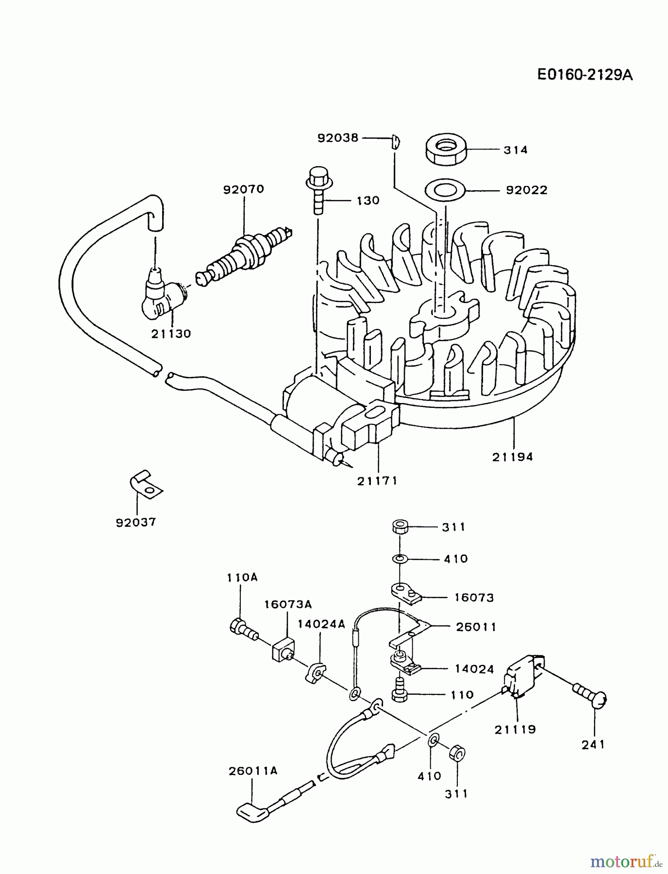  Kawasaki Motoren Motoren Vertikal FA210V - AS02 bis FH641V - DS24 FC150V-AS04 - Kawasaki FC150V 4-Stroke Engine ELECTRIC-EQUIPMENT