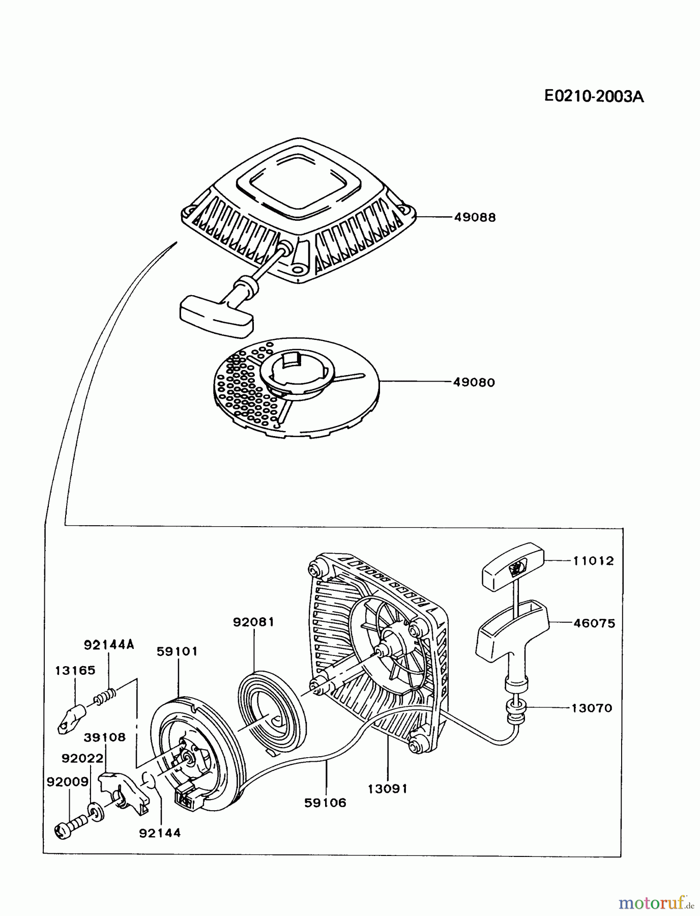  Kawasaki Motoren Motoren Vertikal FA210V - AS02 bis FH641V - DS24 FC150V-AS04 - Kawasaki FC150V 4-Stroke Engine STARTER