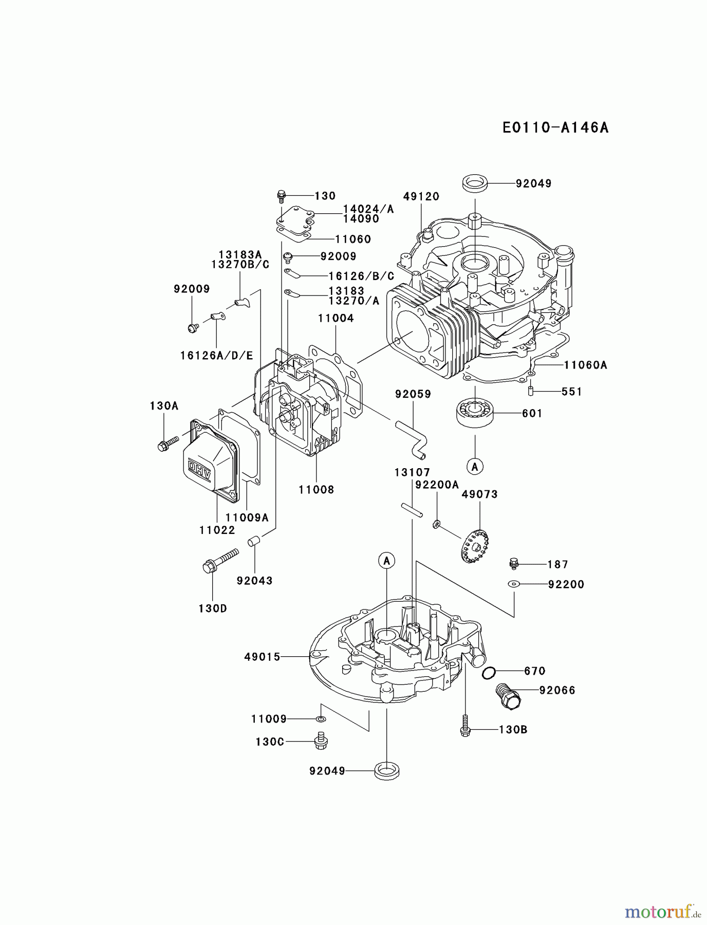  Kawasaki Motoren Motoren Vertikal FA210V - AS02 bis FH641V - DS24 FC150V-ES13 - Kawasaki FC150V 4-Stroke Engine CYLINDER/CRANKCASE #2