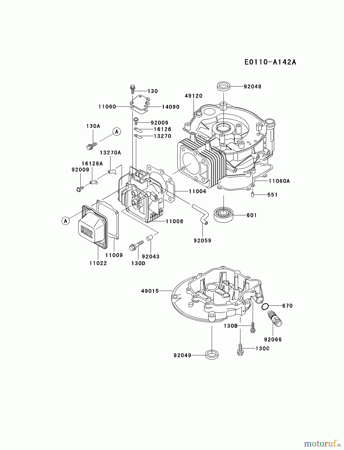  Kawasaki Motoren Motoren Vertikal FA210V - AS02 bis FH641V - DS24 FC150V-FS31 - Kawasaki FC150V 4-Stroke Engine CYLINDER/CRANKCASE