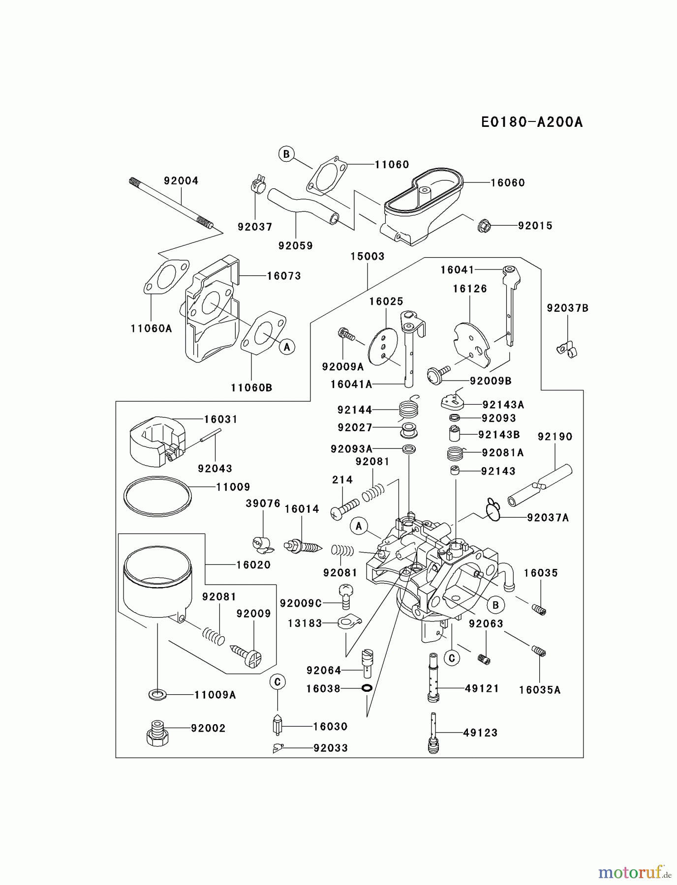  Kawasaki Motoren Motoren Vertikal FA210V - AS02 bis FH641V - DS24 FC290V-AS16 - Kawasaki FC290V 4-Stroke Engine CARBURETOR #1