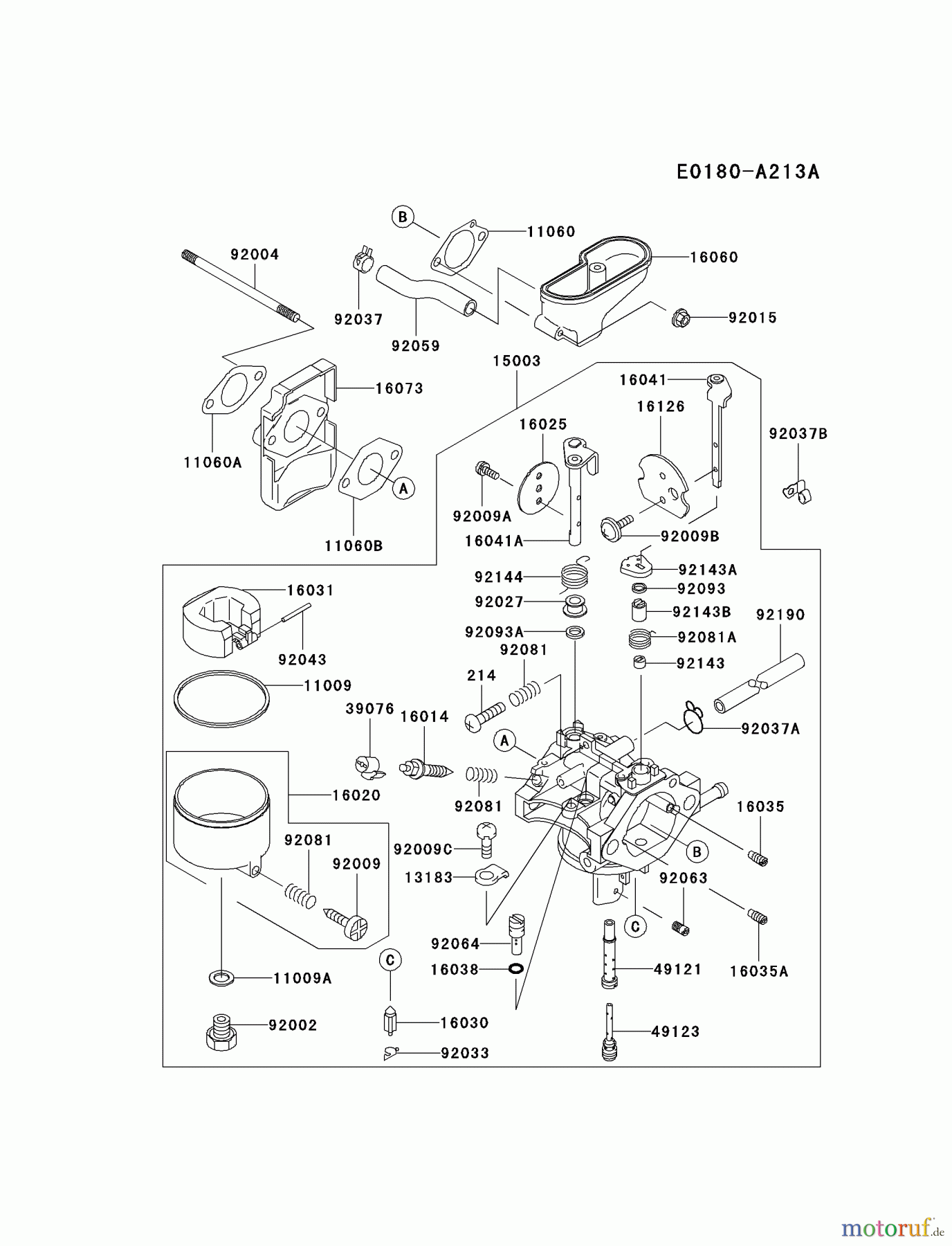  Kawasaki Motoren Motoren Vertikal FA210V - AS02 bis FH641V - DS24 FC290V-AS17 - Kawasaki FC290V 4-Stroke Engine CARBURETOR #2