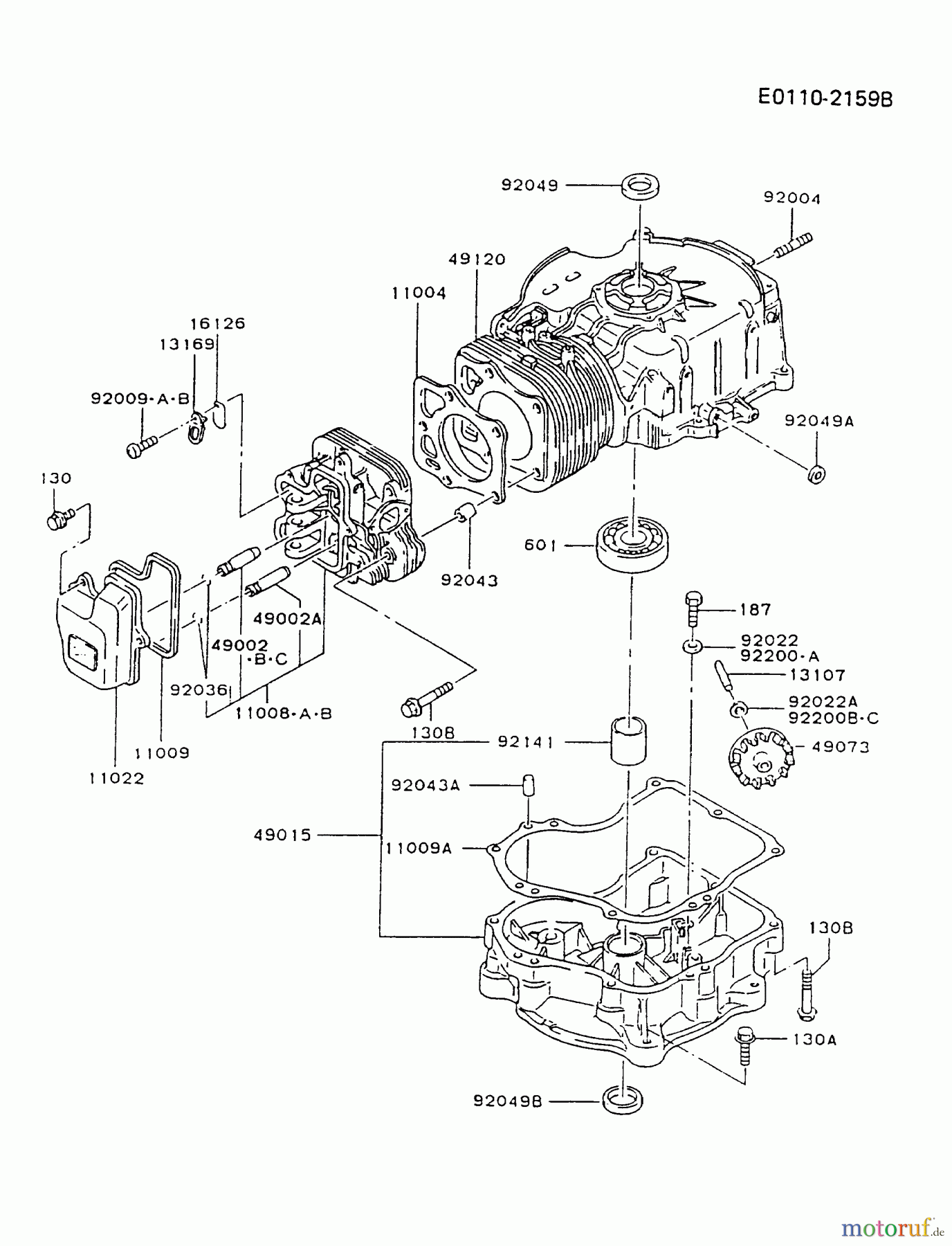  Kawasaki Motoren Motoren Vertikal FA210V - AS02 bis FH641V - DS24 FC290V-AS12 - Kawasaki FC290V 4-Stroke Engine CYLINDER/CRANKCASE