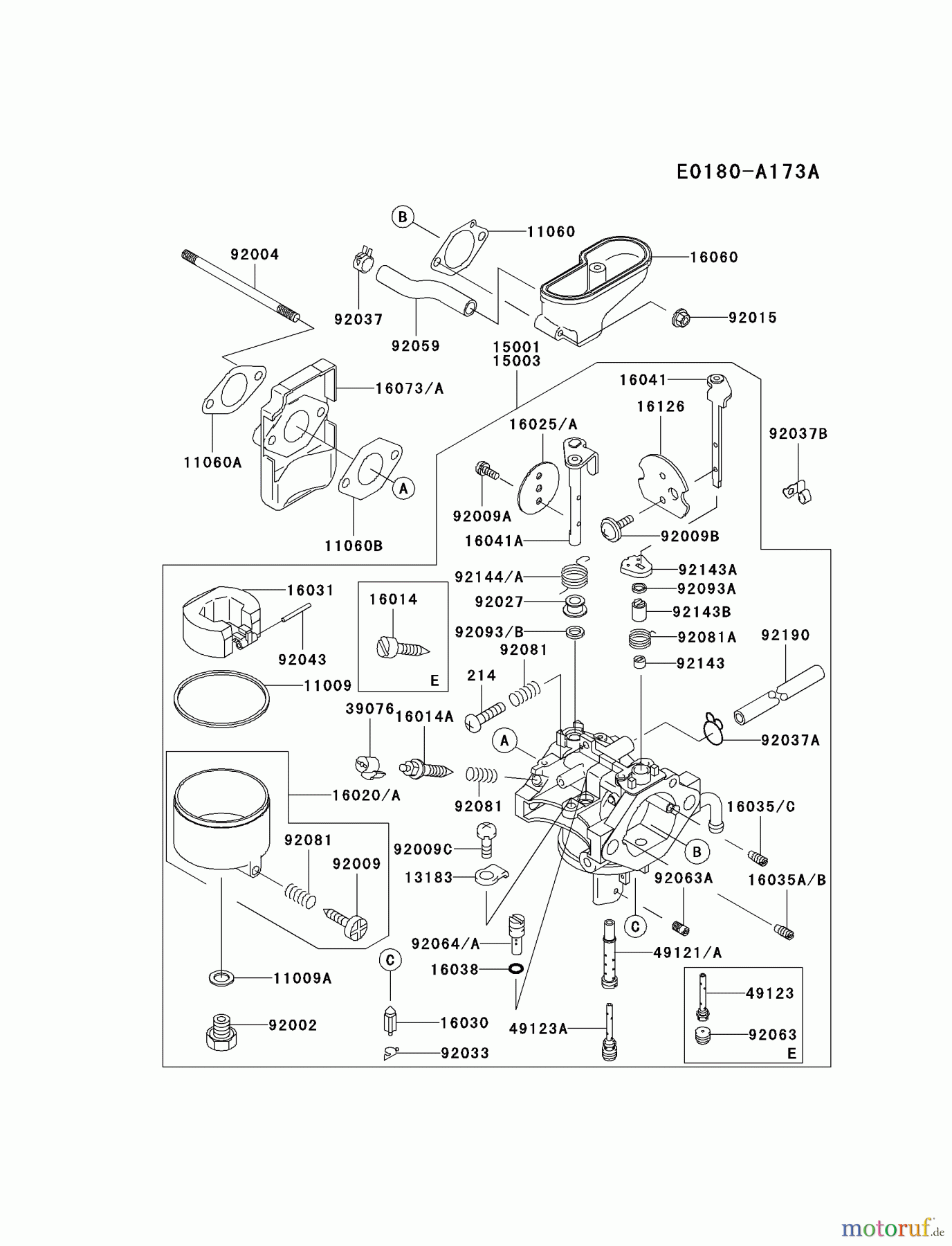  Kawasaki Motoren Motoren Vertikal FA210V - AS02 bis FH641V - DS24 FC290V-ES04 - Kawasaki FC290V 4-Stroke Engine CARBURETOR #2