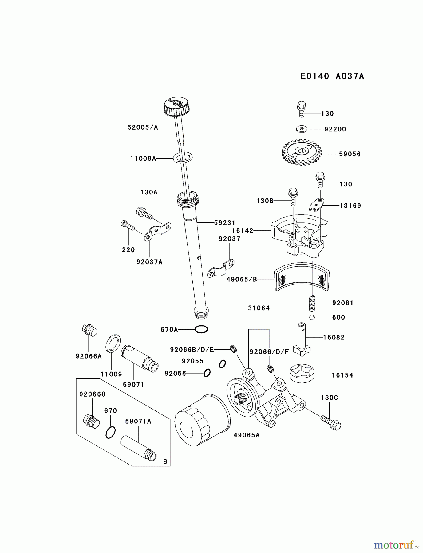  Kawasaki Motoren Motoren Vertikal FA210V - AS02 bis FH641V - DS24 FC400V-AS02 - Kawasaki FC400V 4-Stroke Engine LUBRICATION-EQUIPMENT