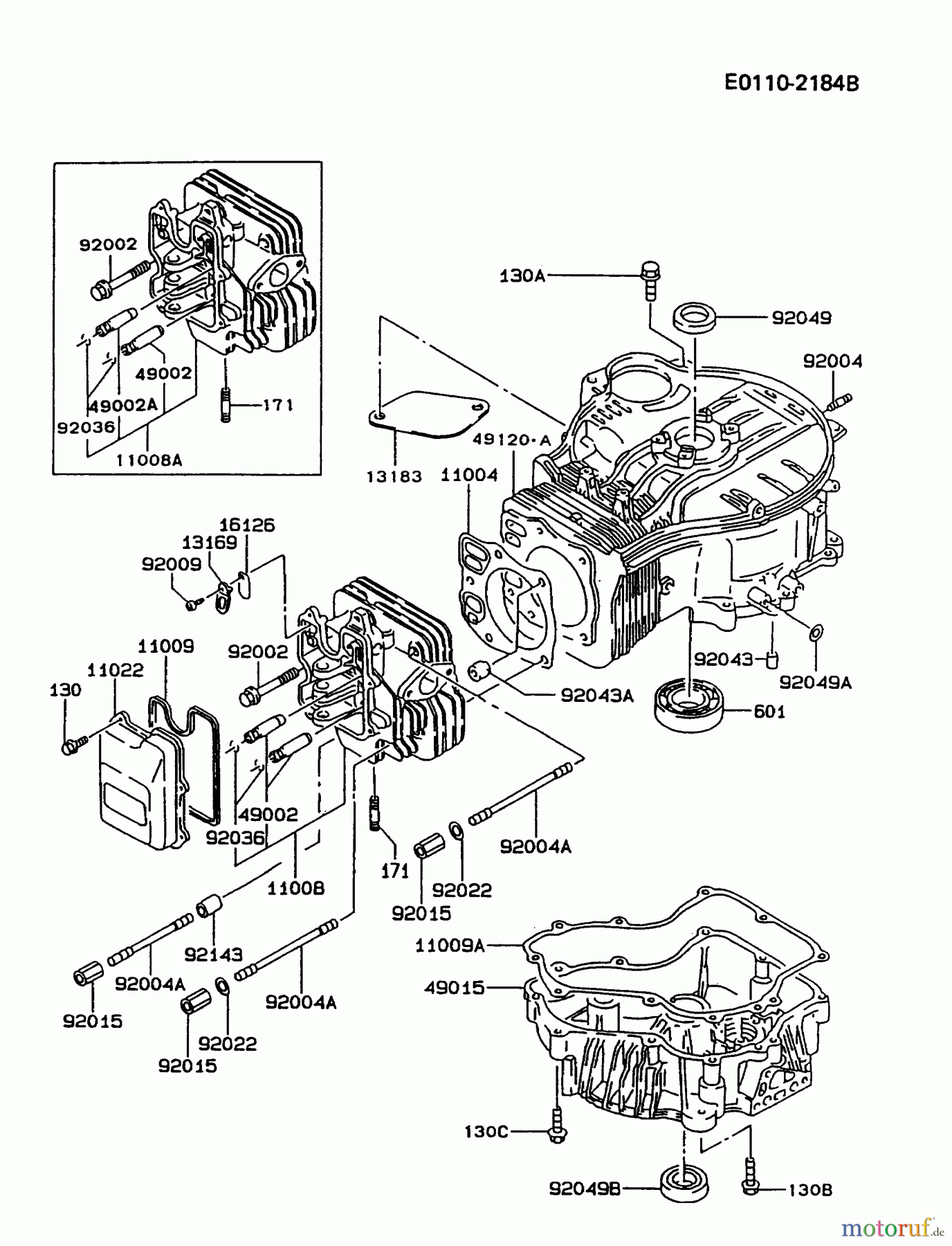  Kawasaki Motoren Motoren Vertikal FA210V - AS02 bis FH641V - DS24 FC420V-BS02 - Kawasaki FC420V 4-Stroke Engine CYLINDER/CRANKCASE