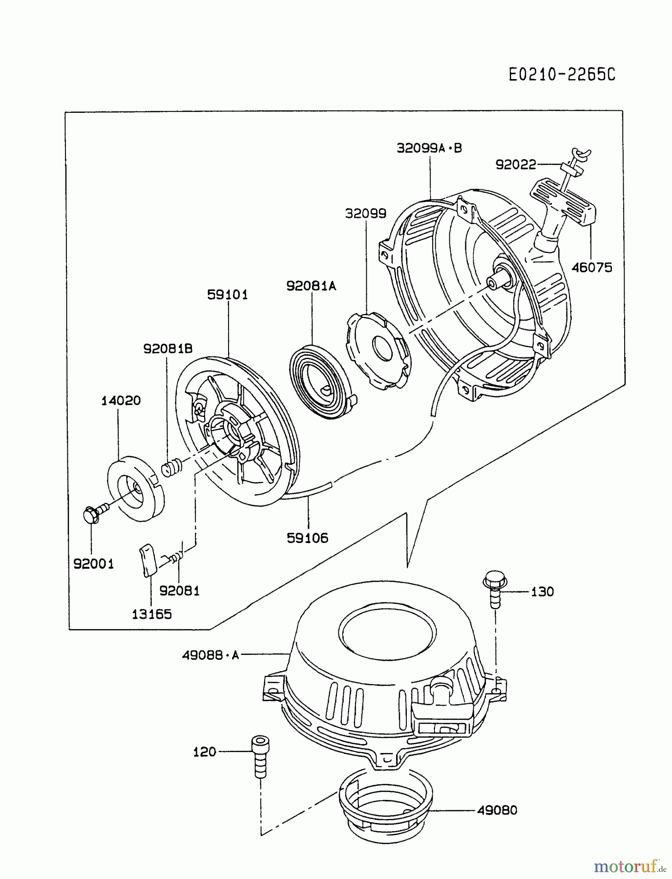  Kawasaki Motoren Motoren Vertikal FA210V - AS02 bis FH641V - DS24 FC420V-CS07 - Kawasaki FC420V 4-Stroke Engine STARTER