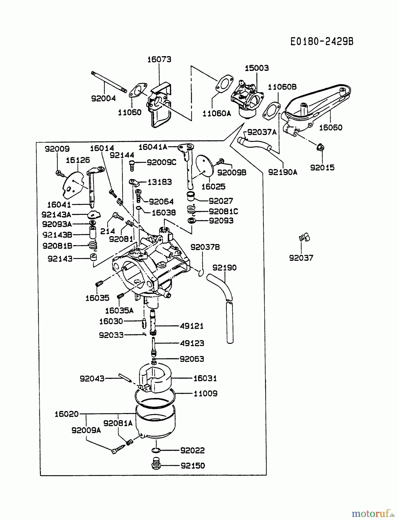  Kawasaki Motoren Motoren Vertikal FA210V - AS02 bis FH641V - DS24 FC540V-BS04 - Kawasaki FC540V 4-Stroke Engine CARBURETOR #1