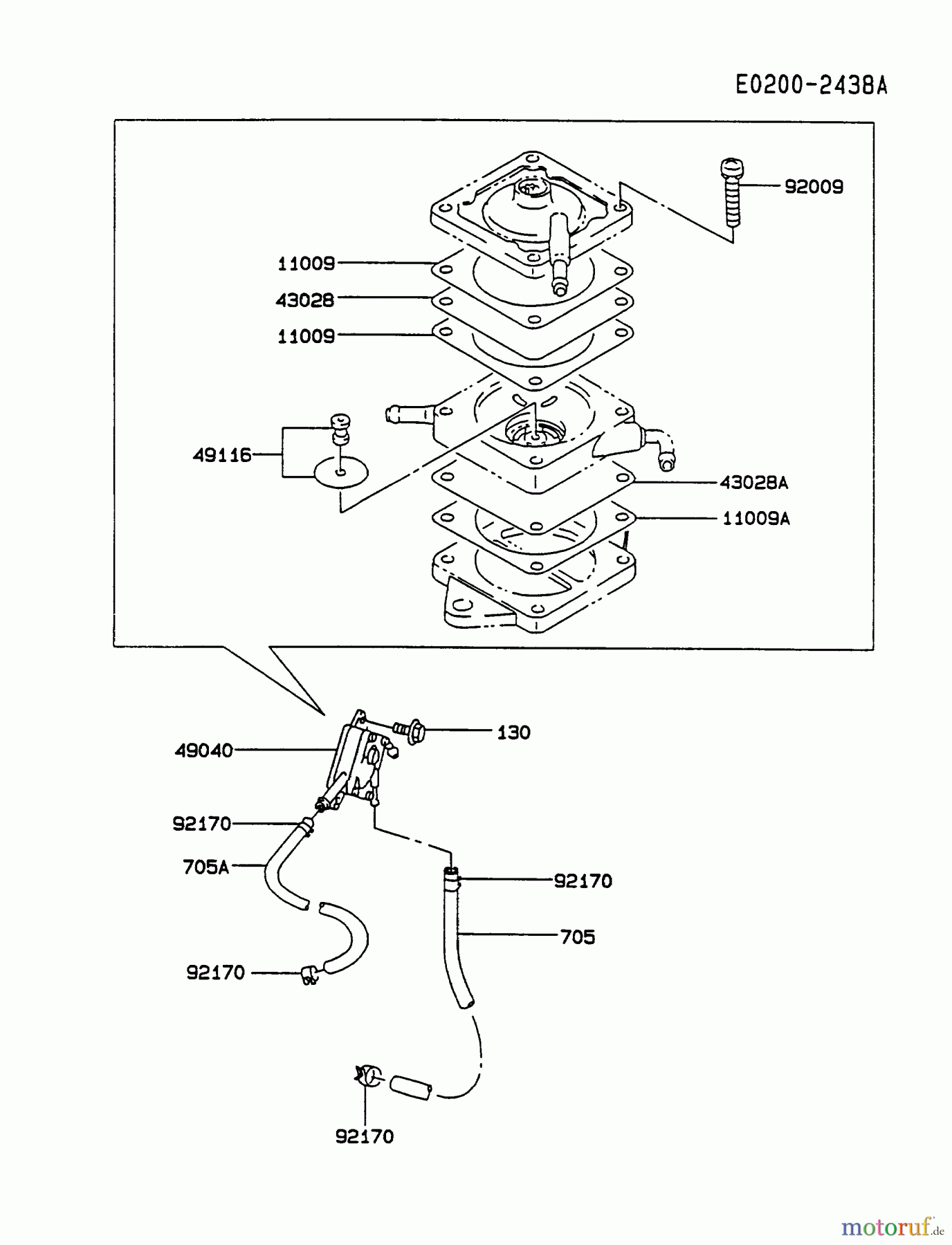  Kawasaki Motoren Motoren Vertikal FA210V - AS02 bis FH641V - DS24 FC540V-BS04 - Kawasaki FC540V 4-Stroke Engine FUEL-TANK/FUEL-VALVE