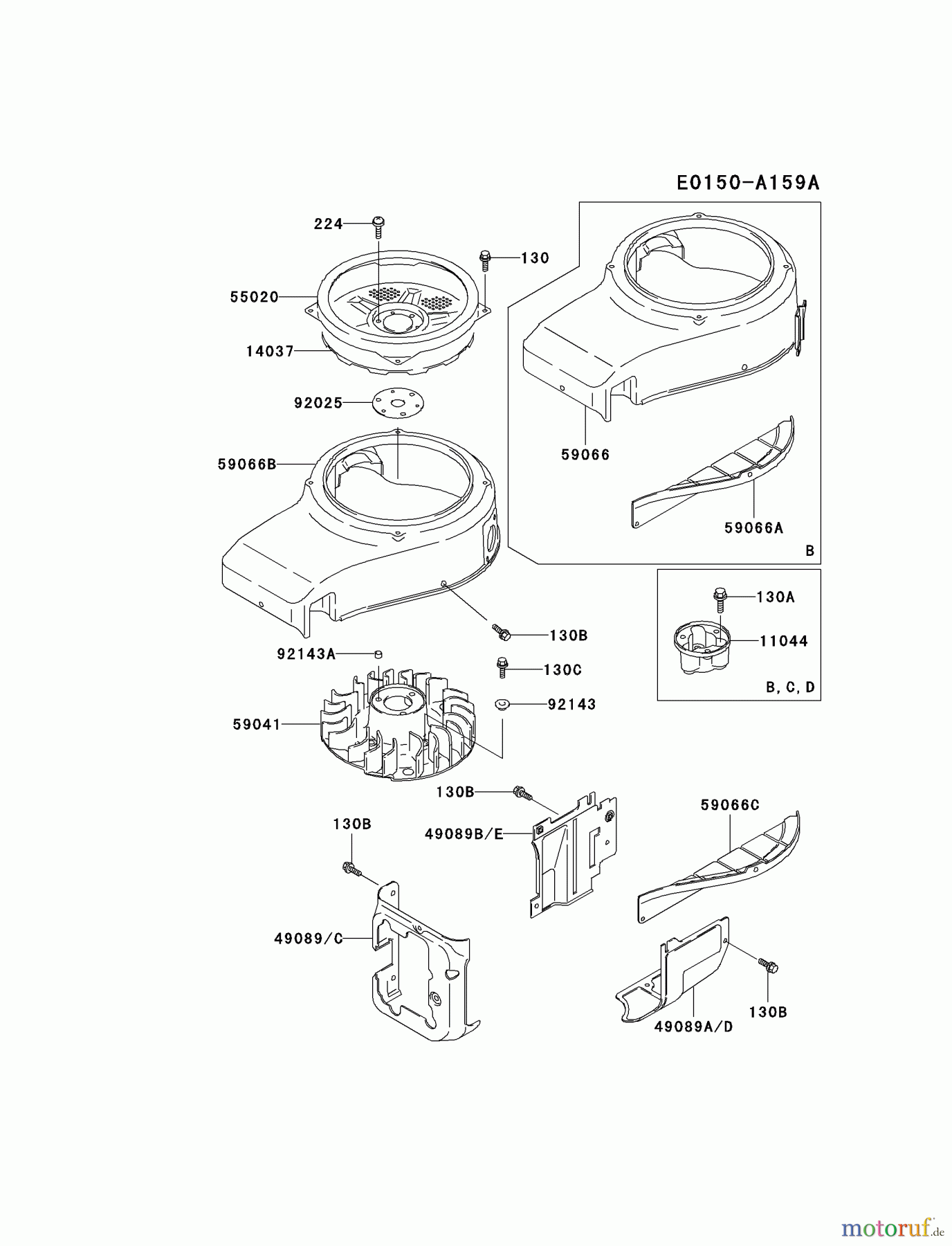  Kawasaki Motoren Motoren Vertikal FA210V - AS02 bis FH641V - DS24 FC540V-BS03 - Kawasaki FC540V 4-Stroke Engine COOLING-EQUIPMENT