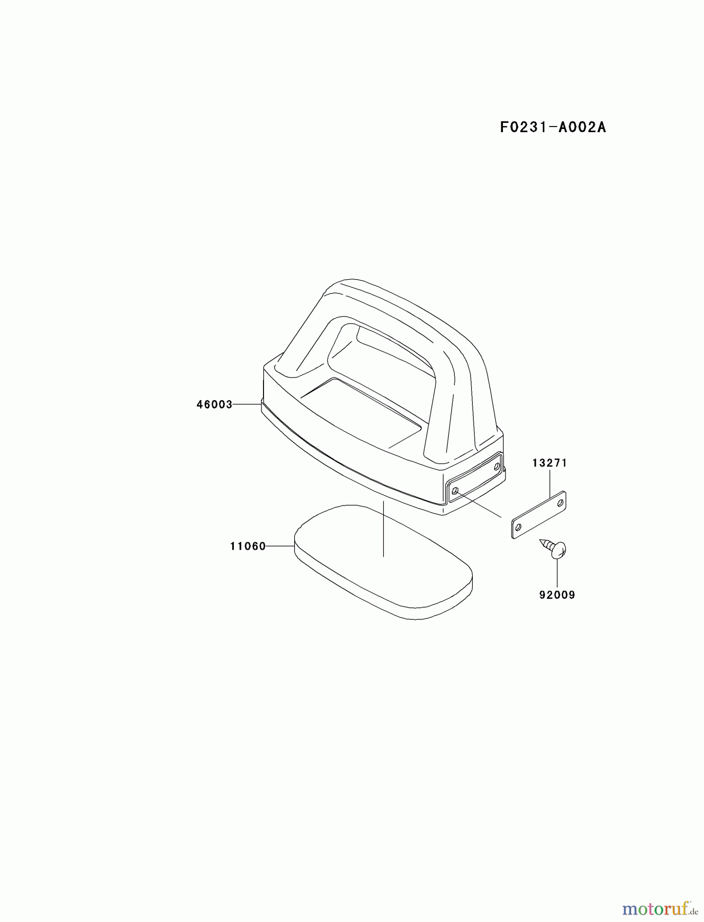  Kawasaki Geräte Bläser / Sauger / Häcksler / Zerkleinerer HG400A-BS00 (KRB400A) - Kawasaki Backpack Blower HANDLE