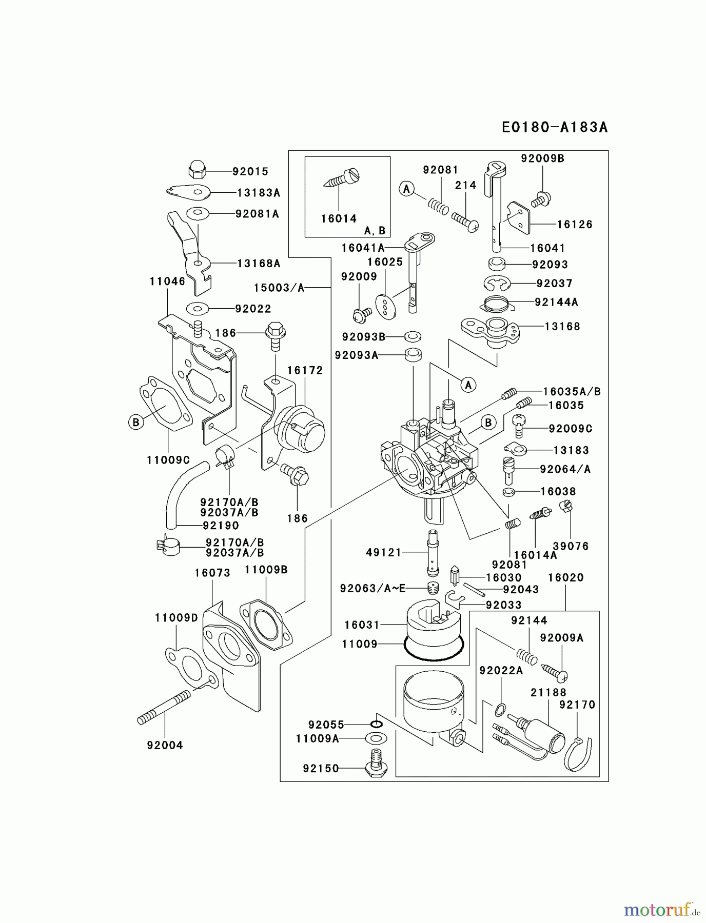  Kawasaki Geräte Stromerzeuger GEF00A-AS00 (GE5000AS) - Kawasaki Generator CARBURETOR #2