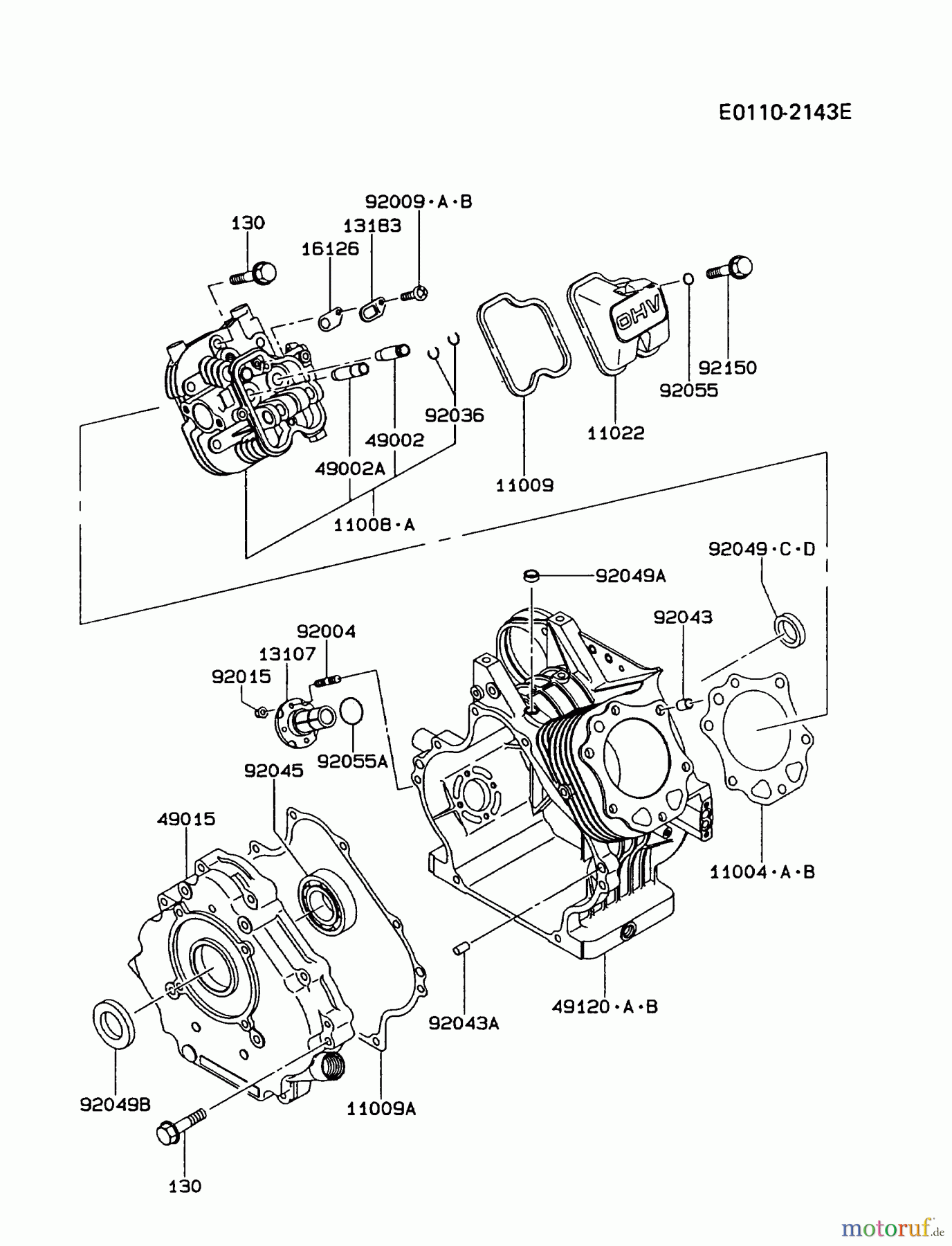  Kawasaki Geräte Stromerzeuger GER00A-AS00 (GE4000AS) - Kawasaki Generator CYLINDER/CRANKCASE