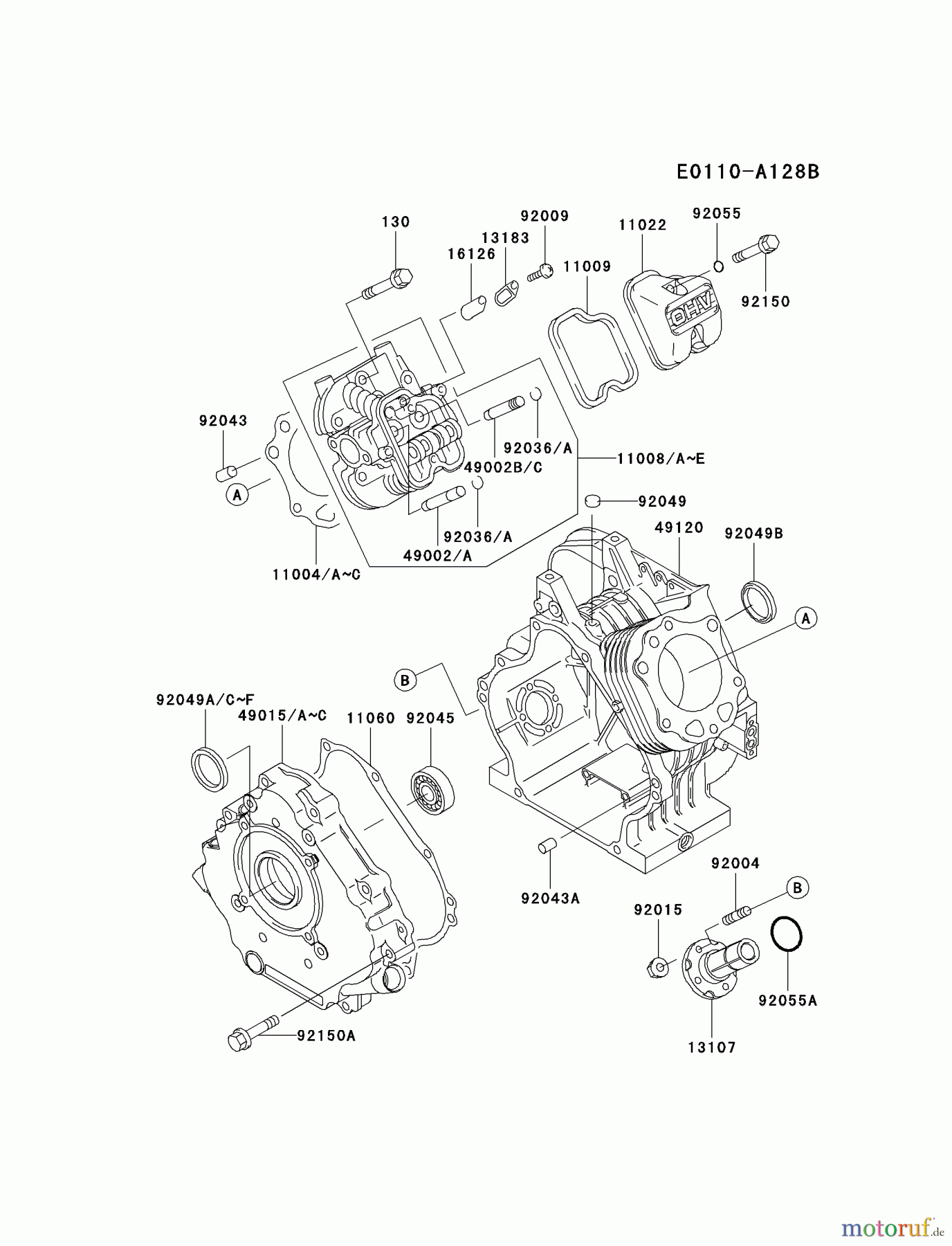  Kawasaki Geräte Stromerzeuger GER30A-BS01 (GE4300A) - Kawasaki Generator CYLINDER/CRANKCASE #1